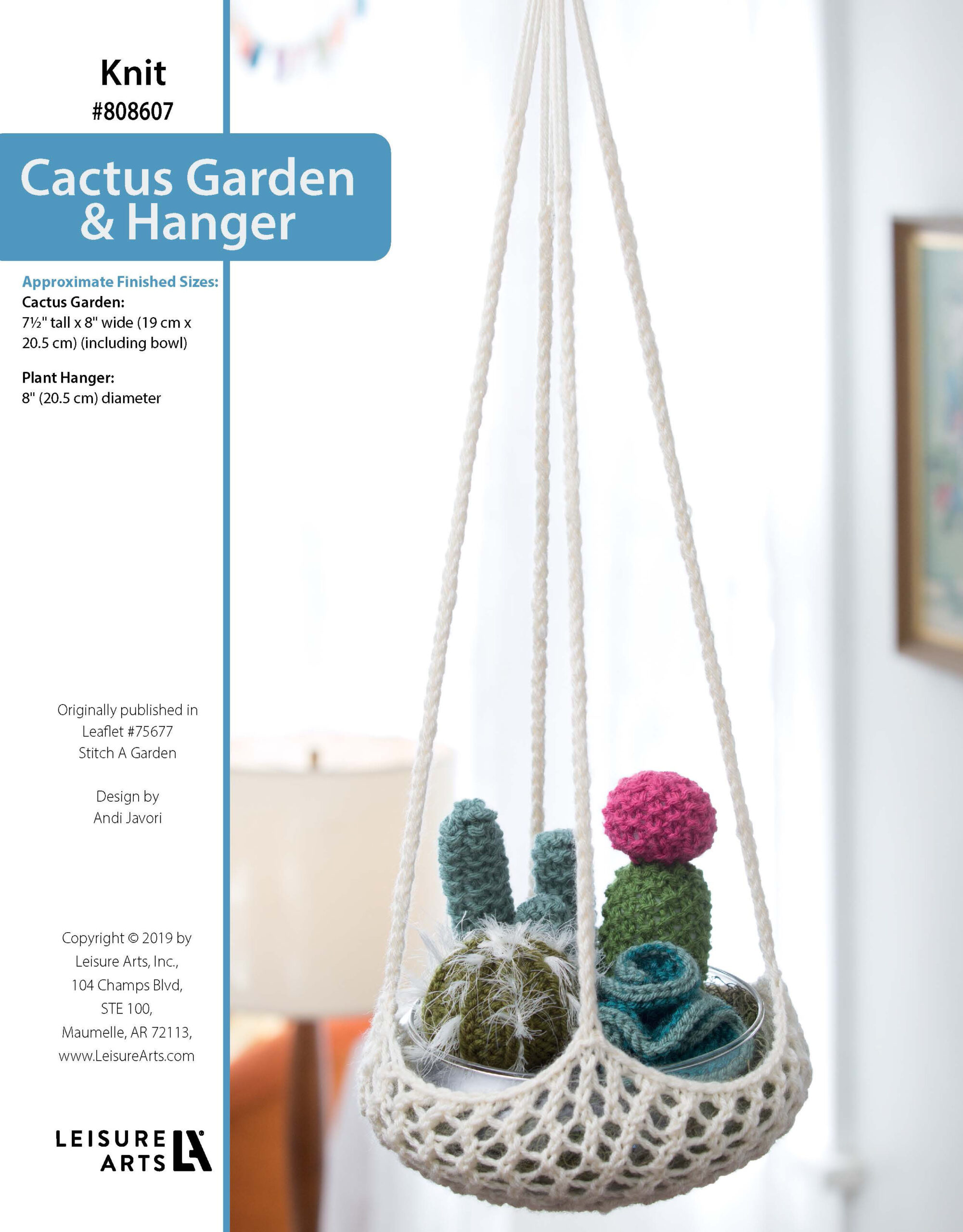 Leisure Arts Stitch A Garden Cactus Garden Hanger Knit ePattern
