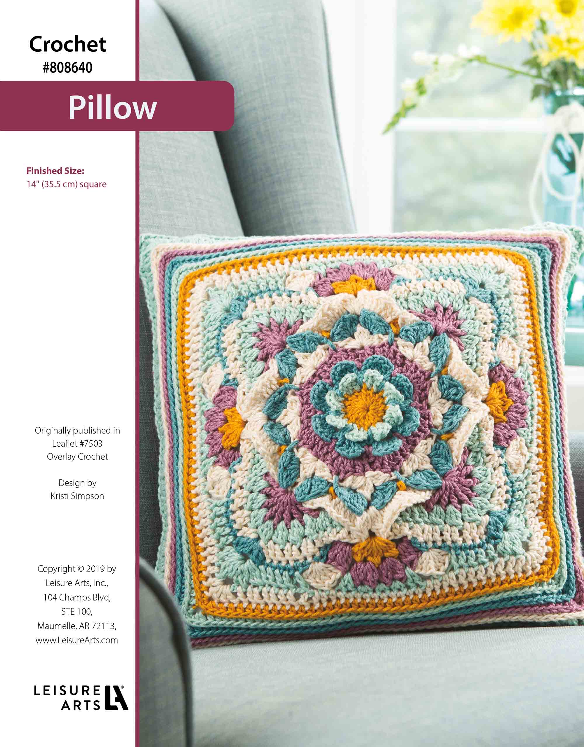 Leisure Arts Overlay Crochet Pillow ePattern