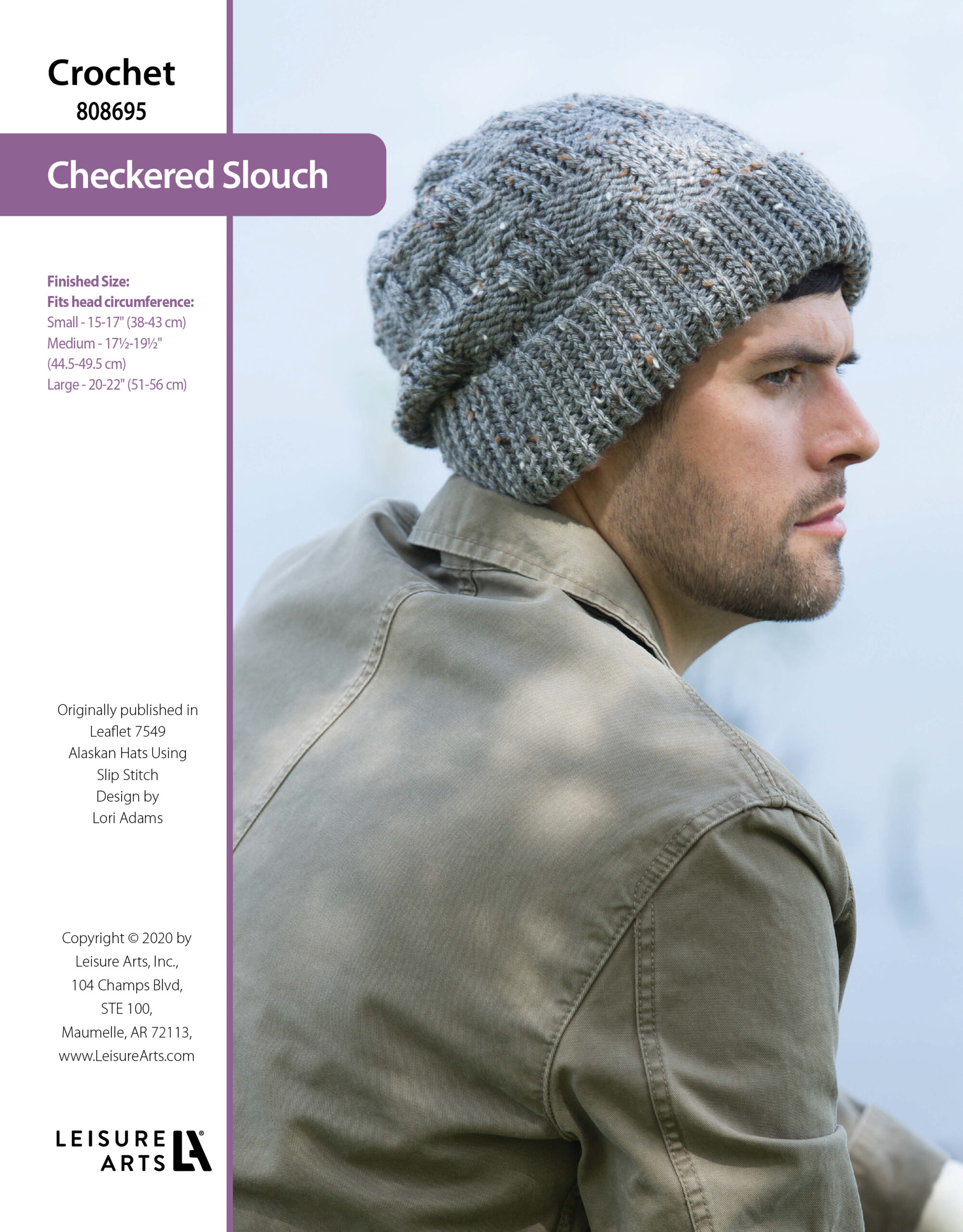 Leisure Arts Alaskan Hats Using Slip Stitch Checkered Slouch ePattern