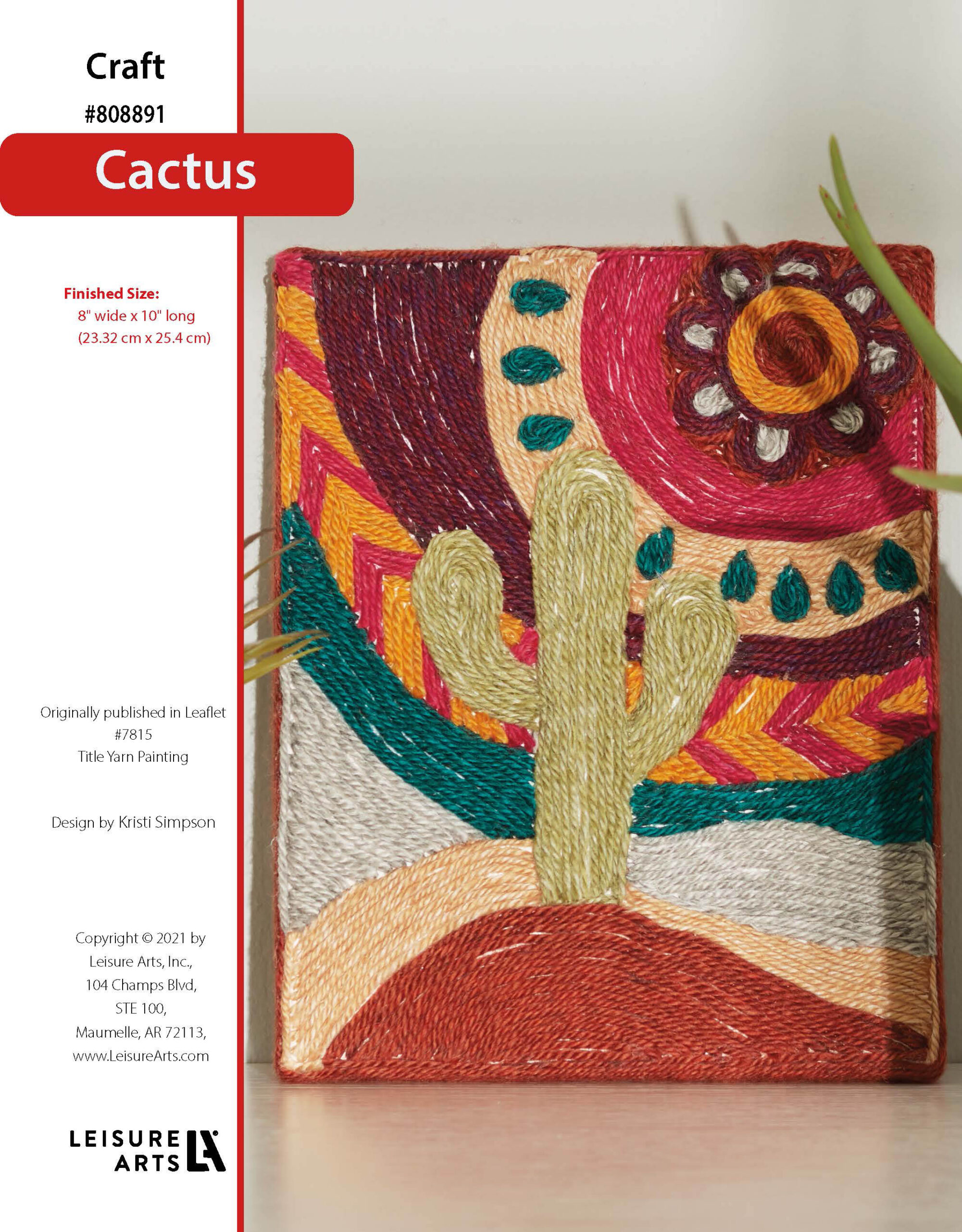 Leisure Arts Cactus Yarn Painting ePattern