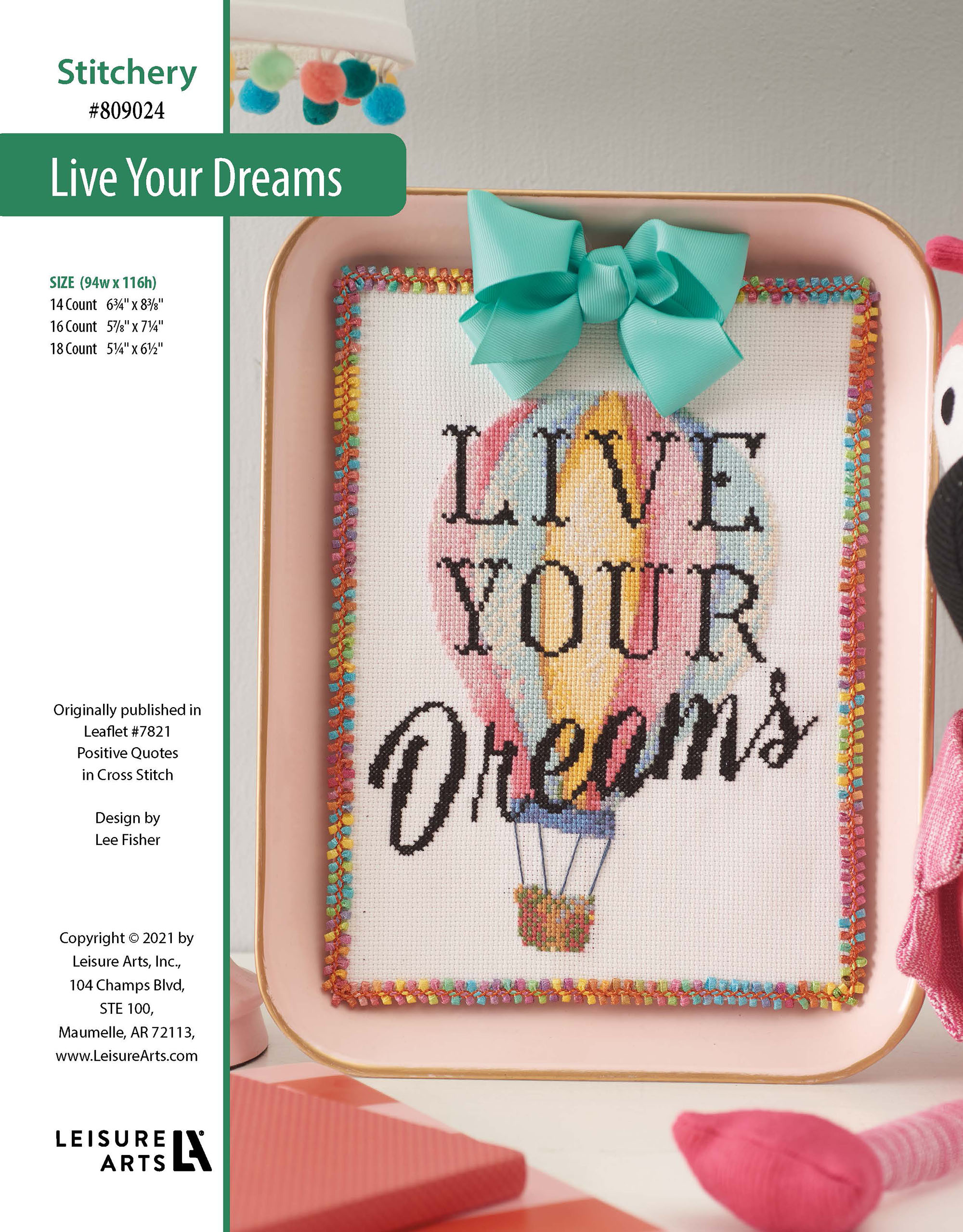 Leisure Arts Positive Quotes In Cross Stitch Live Your Dreams ePattern