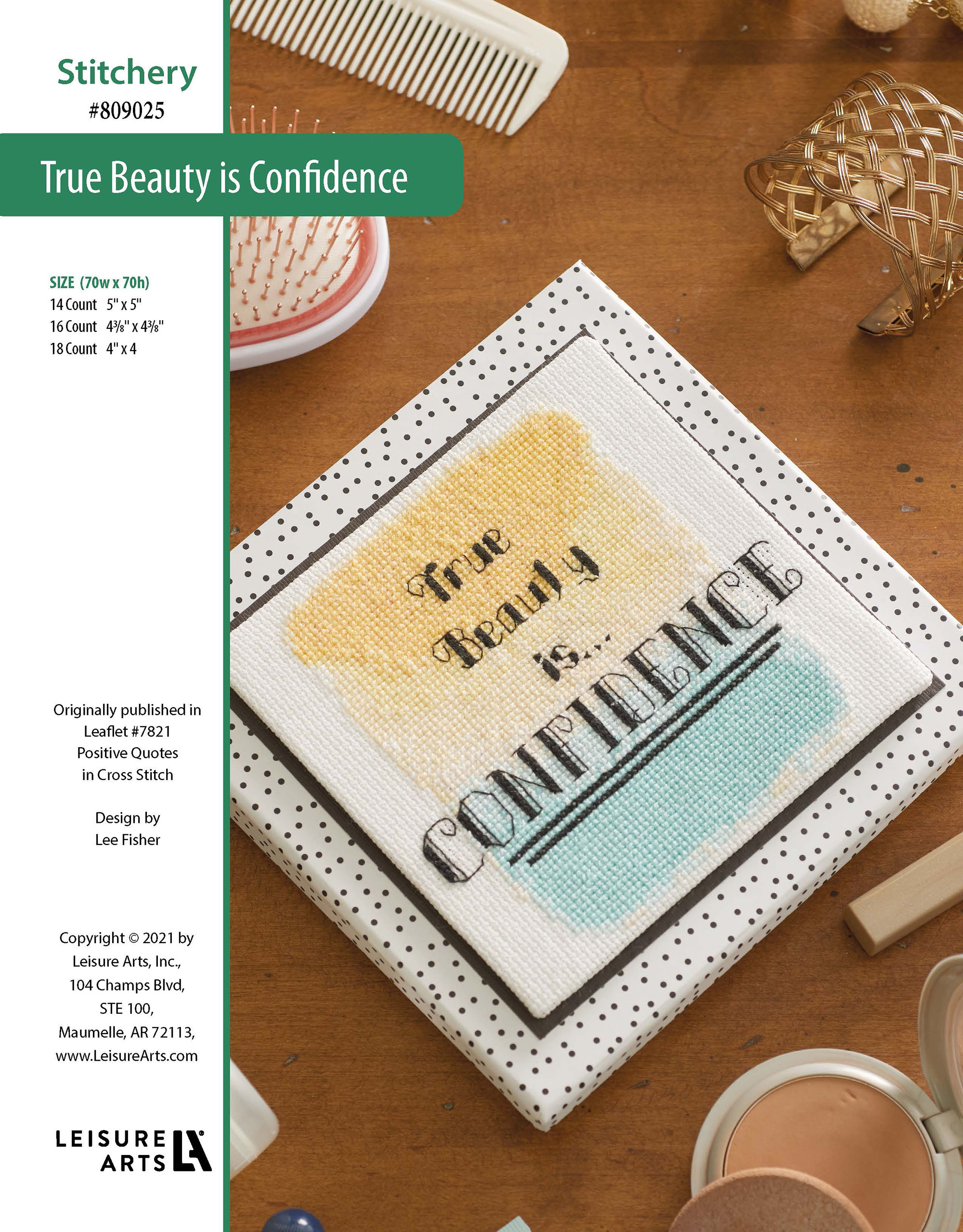 Leisure Arts Positive Quotes In Cross Stitch True Beauty is Confidence ePattern
