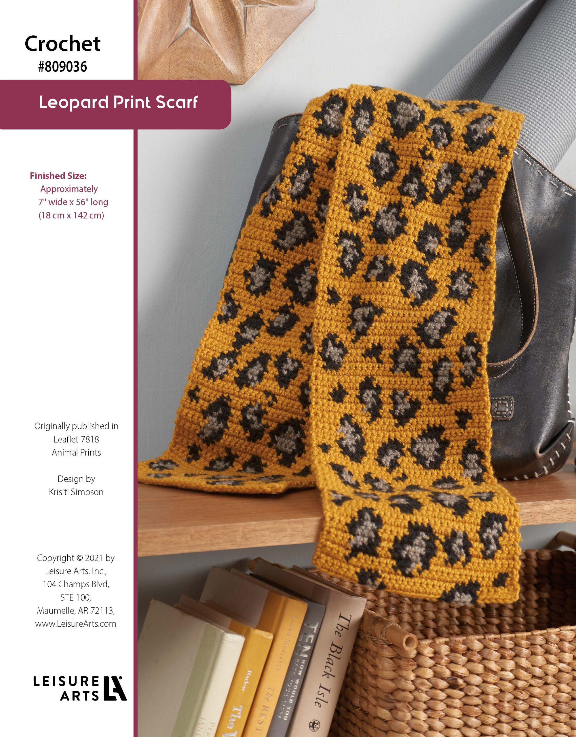 Leisure Arts Animal Prints Leopard Print Scarf Crochet ePattern