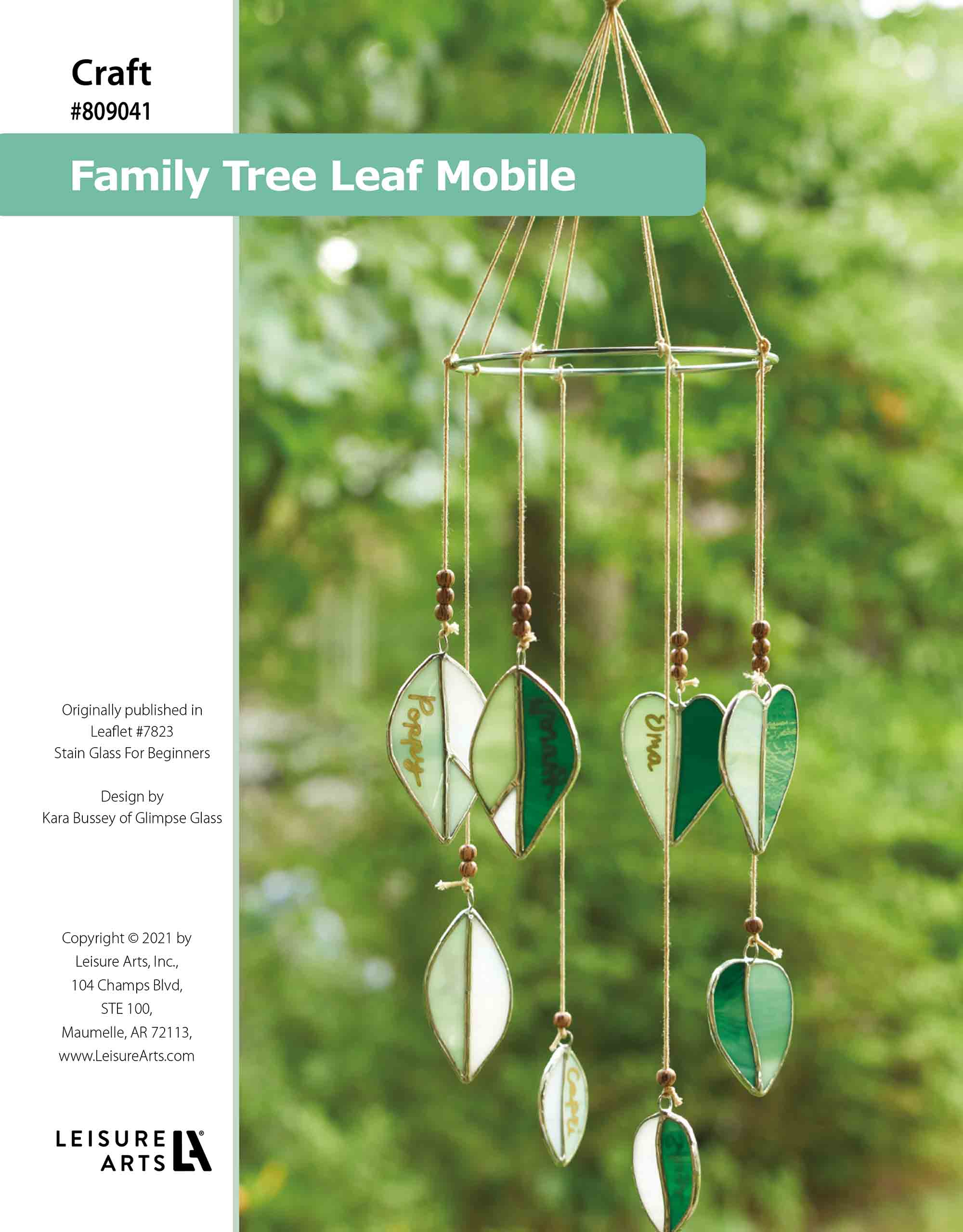 Leisure Arts Stained Glass Family Tree Leaf Mobile ePattern