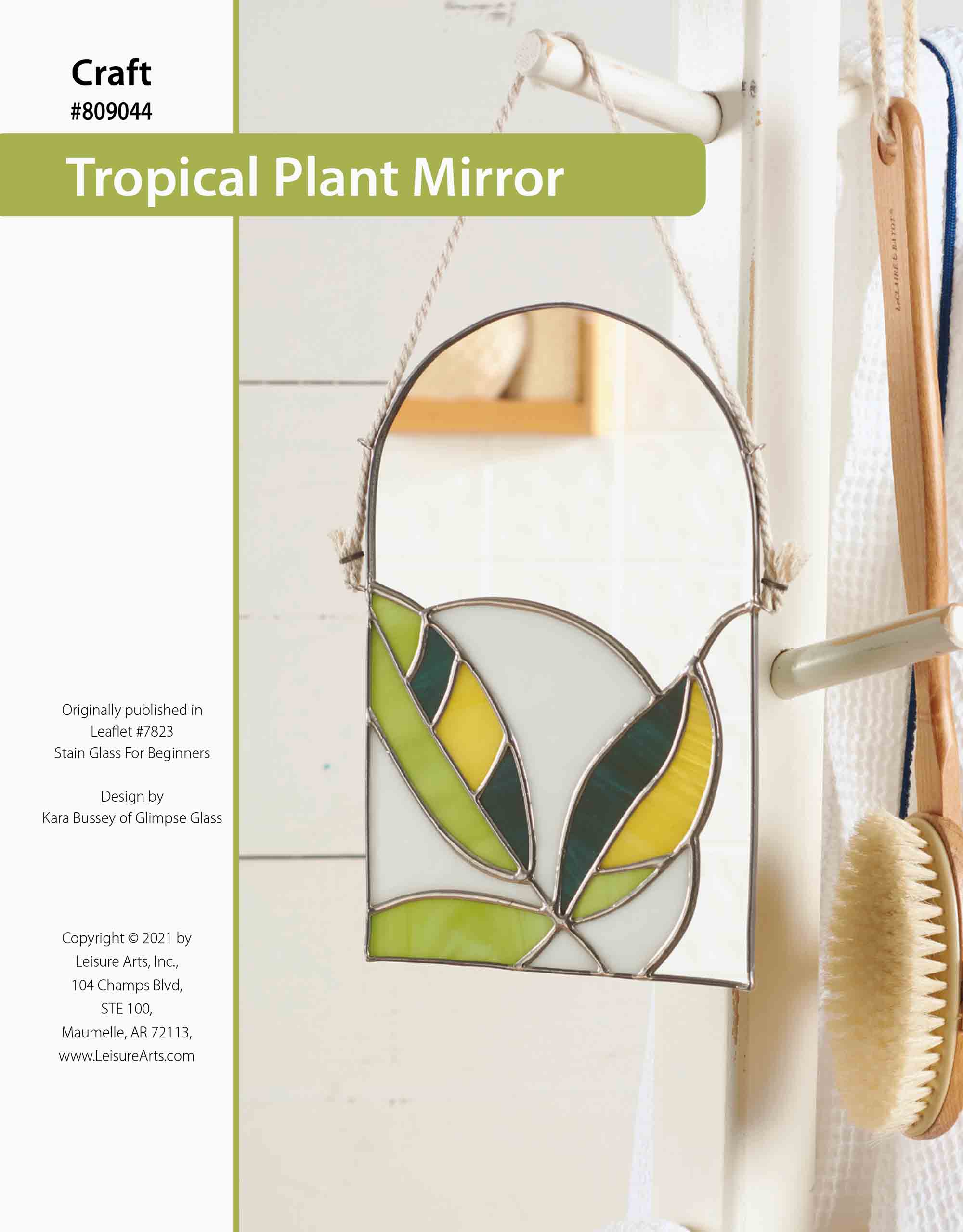 Leisure Arts Stained Glass Tropical Plant Mirror ePattern