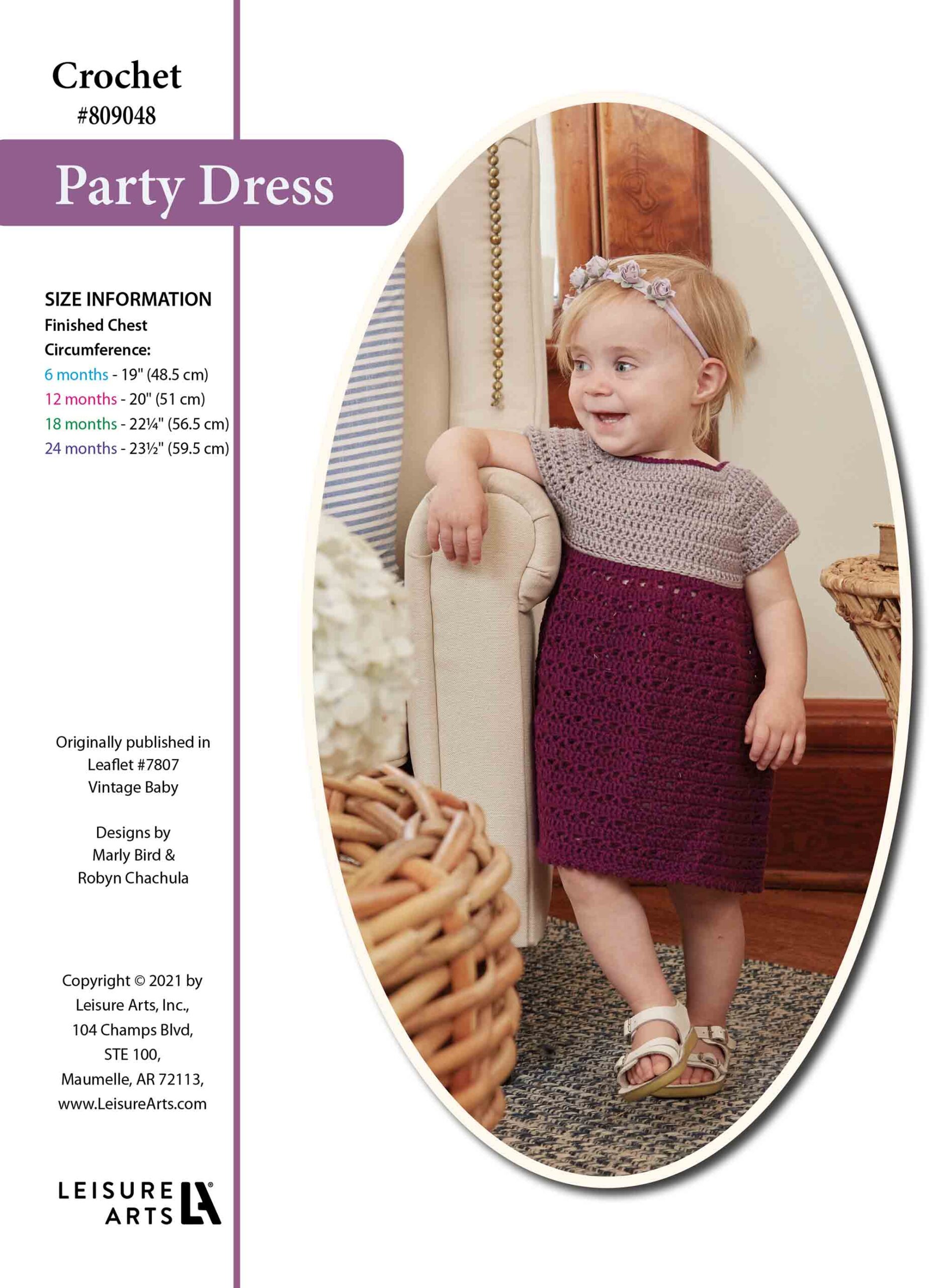 Leisure Arts Vintage Baby Crochet Party Dress ePattern