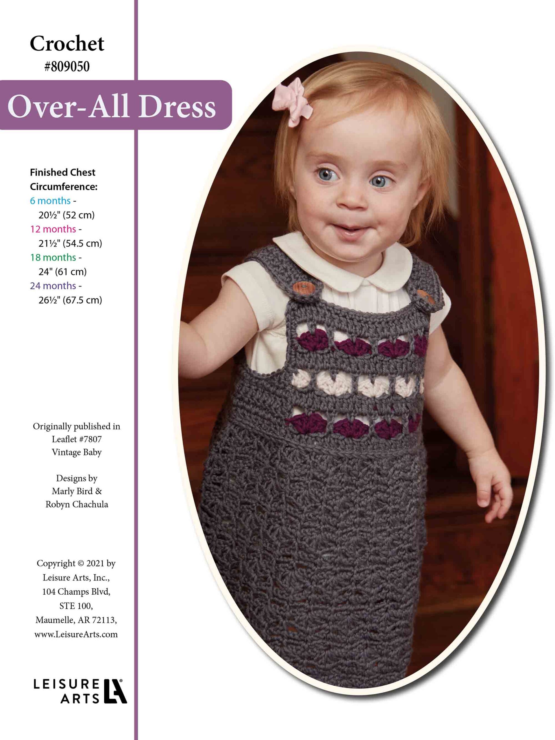 Leisure Arts Vintage Baby Crochet OverAll Dress ePattern