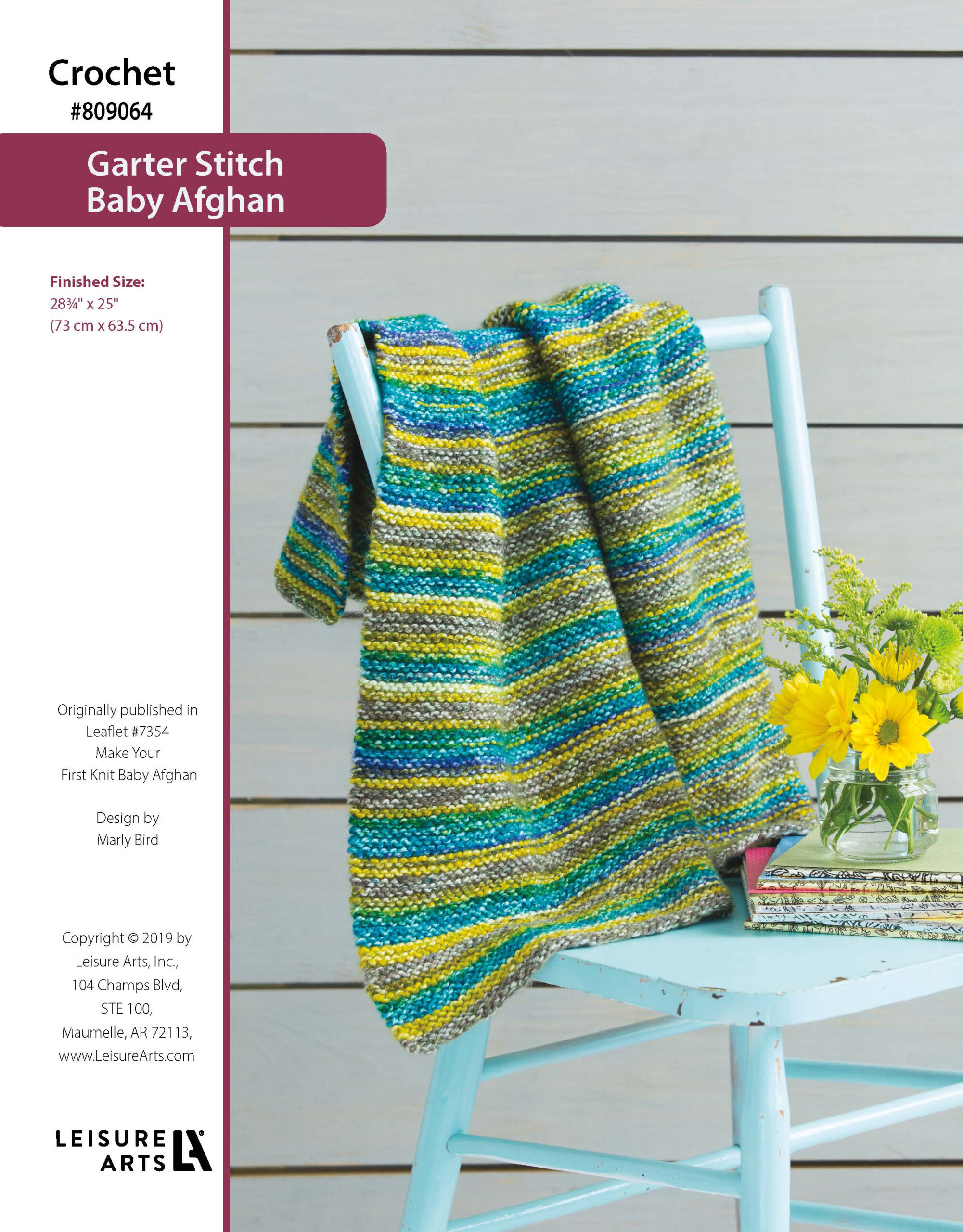 Leisure Arts ePattern Knit Garter Stitch Baby Afghan
