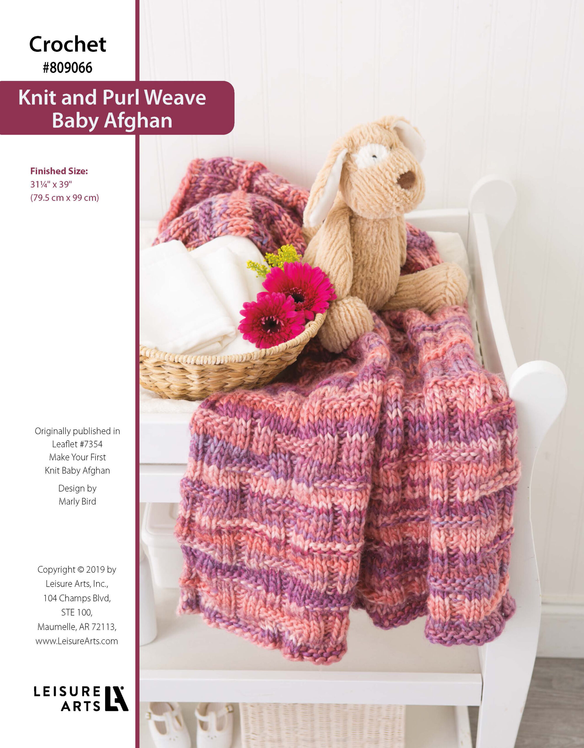 Leisure Arts ePattern Knit Purl Weave Baby Afghan