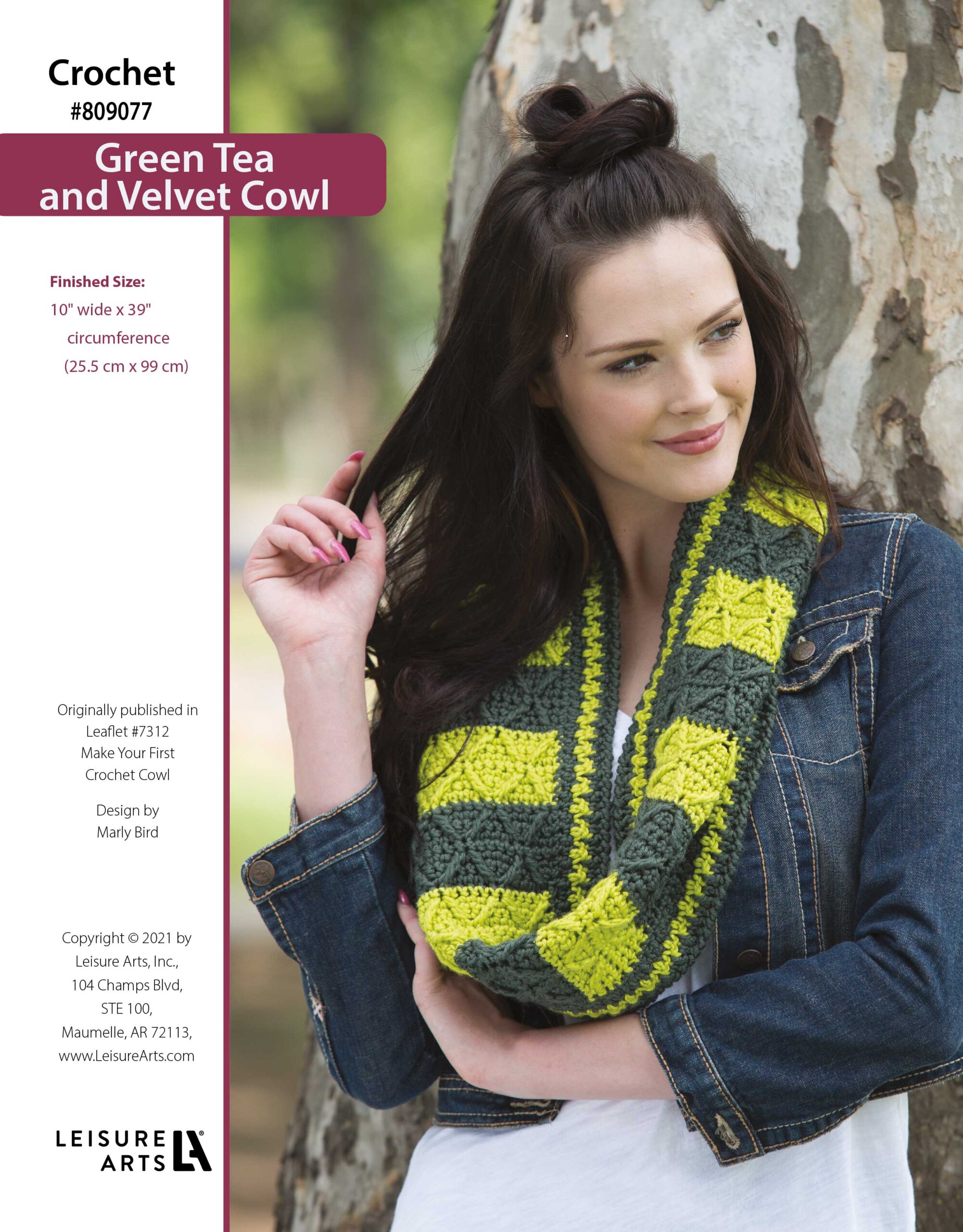 Leisure Arts Make Your First Crochet Cowls Green Tea Velvet ePattern