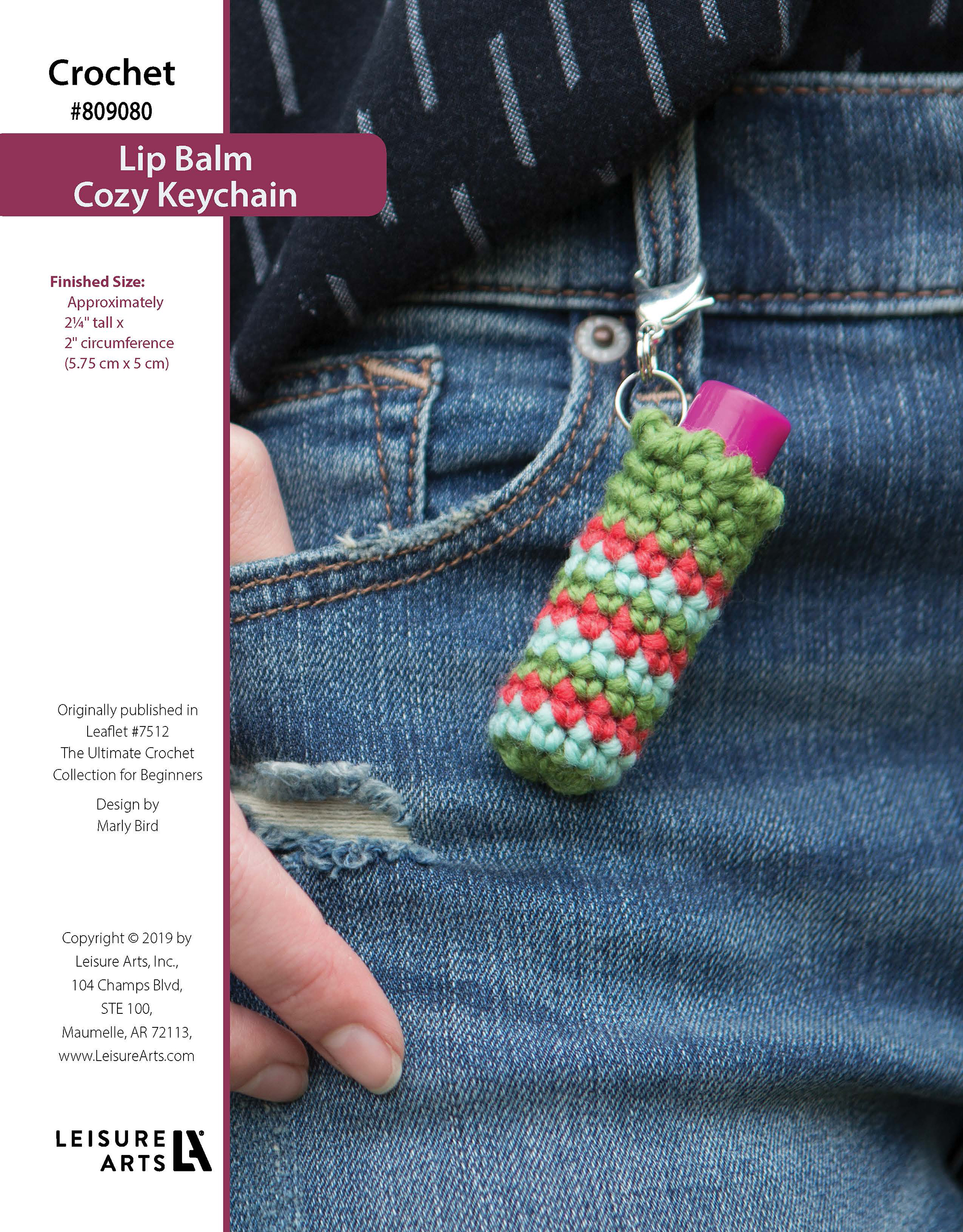 Leisure Arts ePattern Crochet Lip Balm Keychain