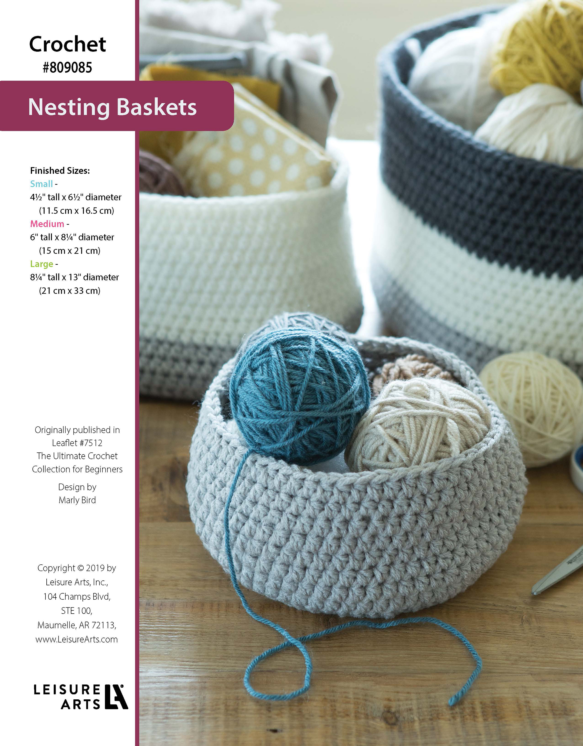 Leisure Arts ePattern Crochet Nesting Baskets