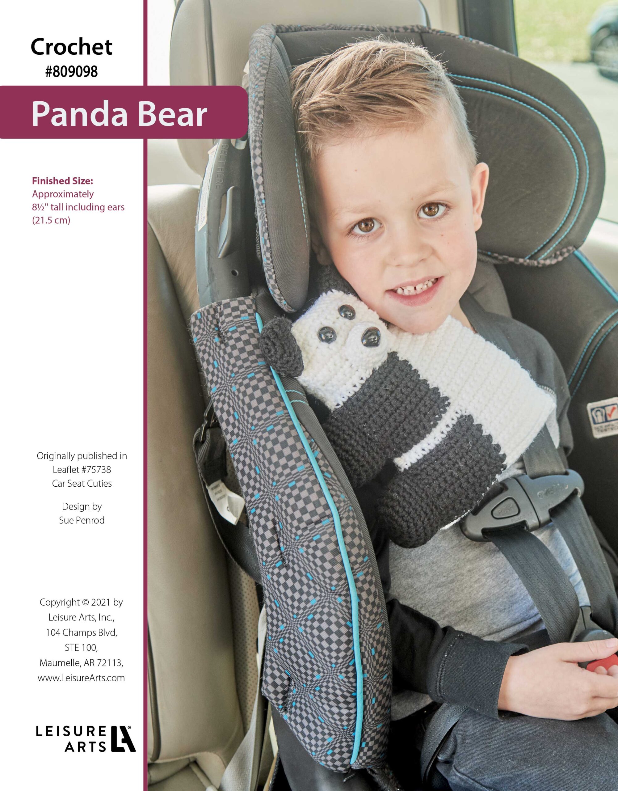 Leisure Arts Car Seat Cuties Panda Bear Crochet ePattern