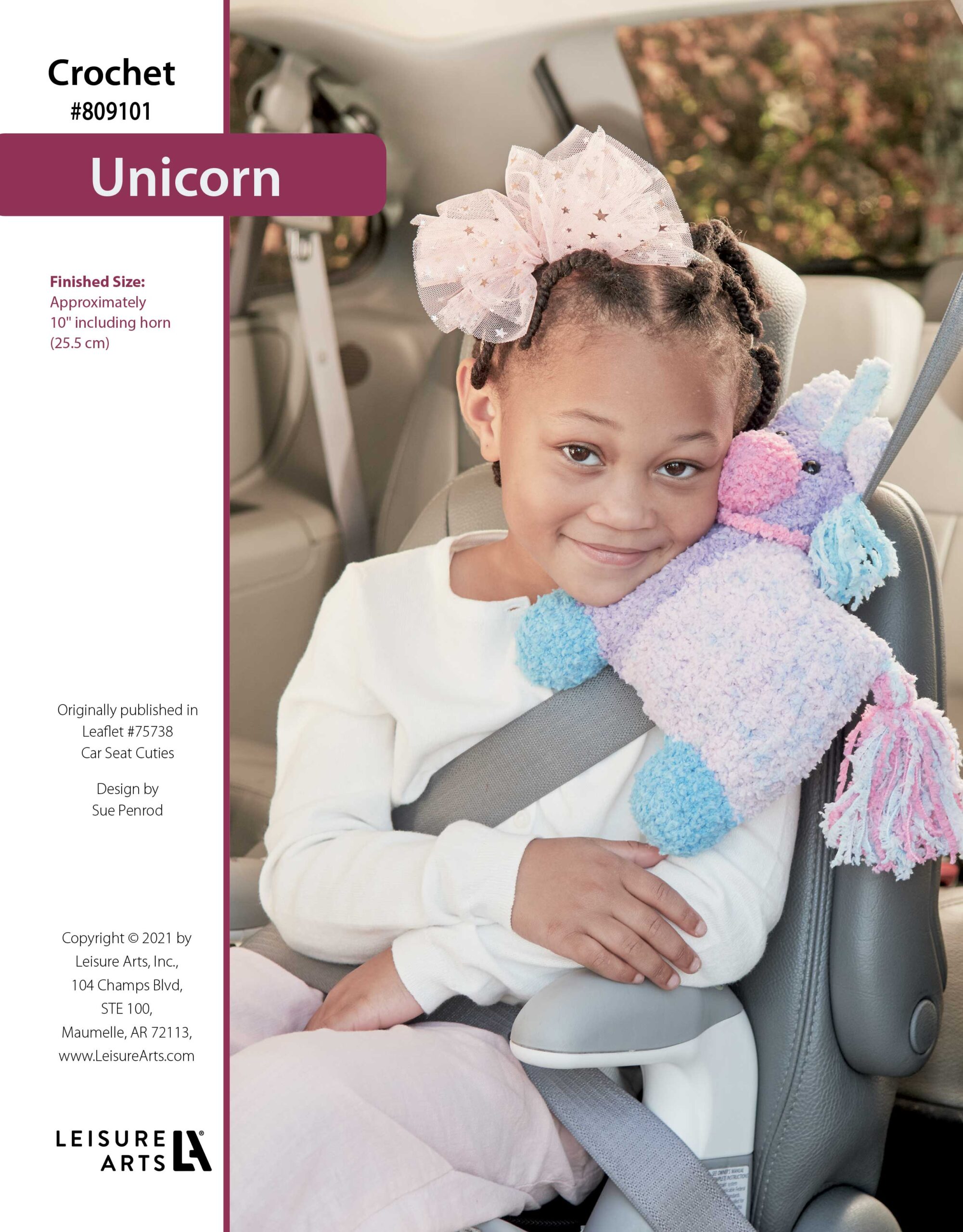 Leisure Arts Car Seat Cuties Unicorn Crochet ePattern
