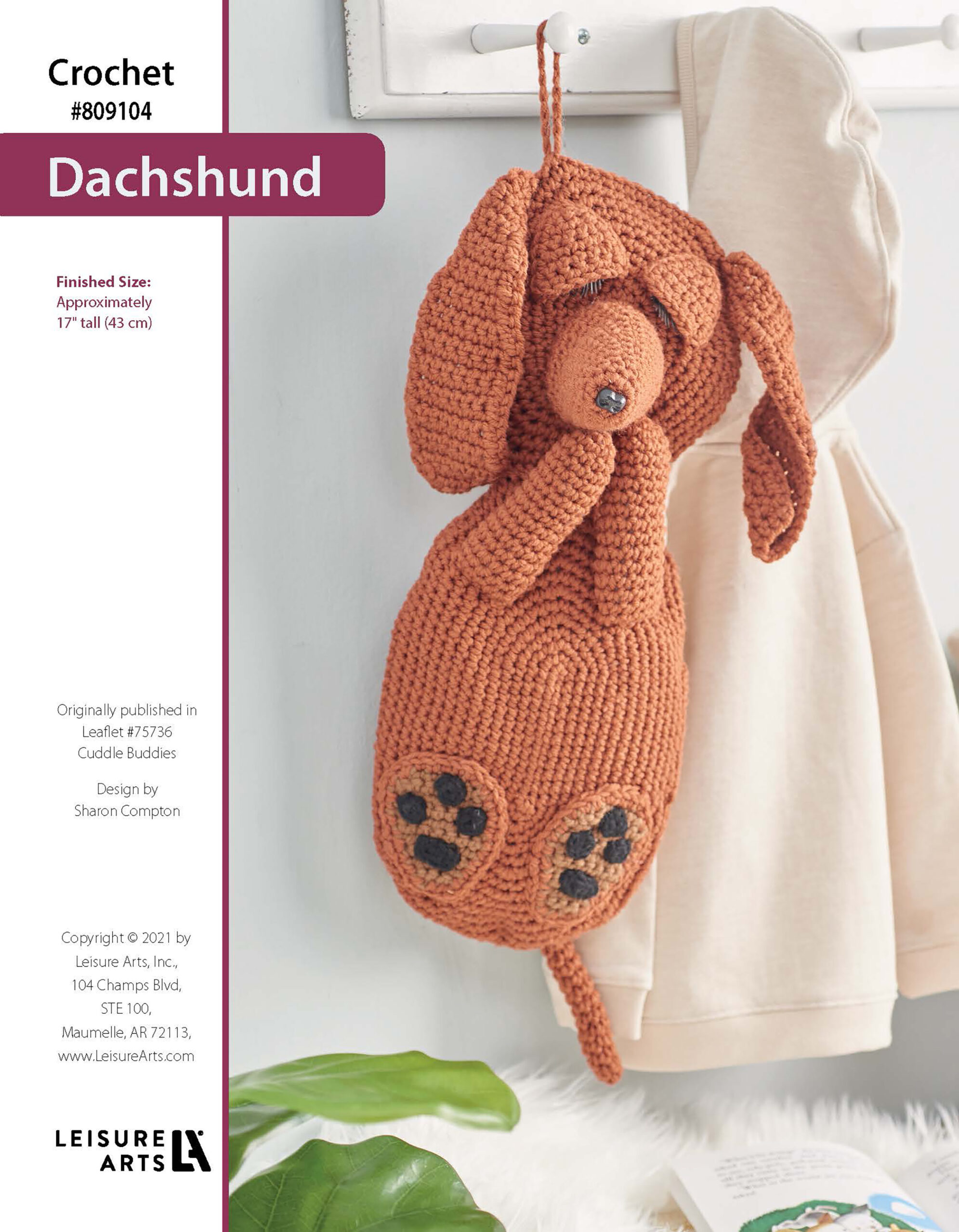 Leisure Arts Cuddle Buddies Dachshund Crochet ePattern