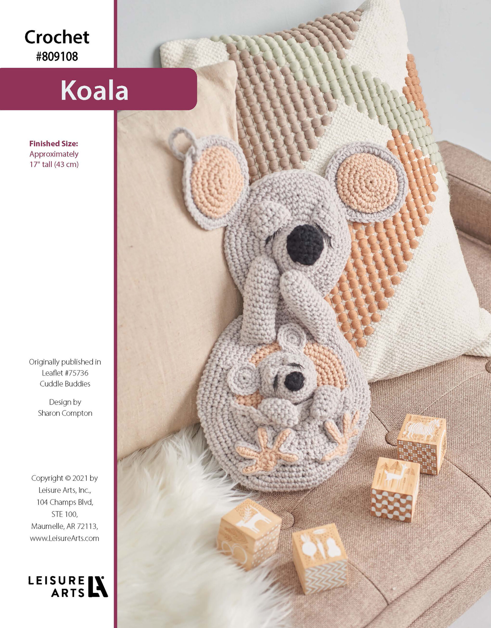 Leisure Arts Cuddle Buddies Koala Crochet ePattern