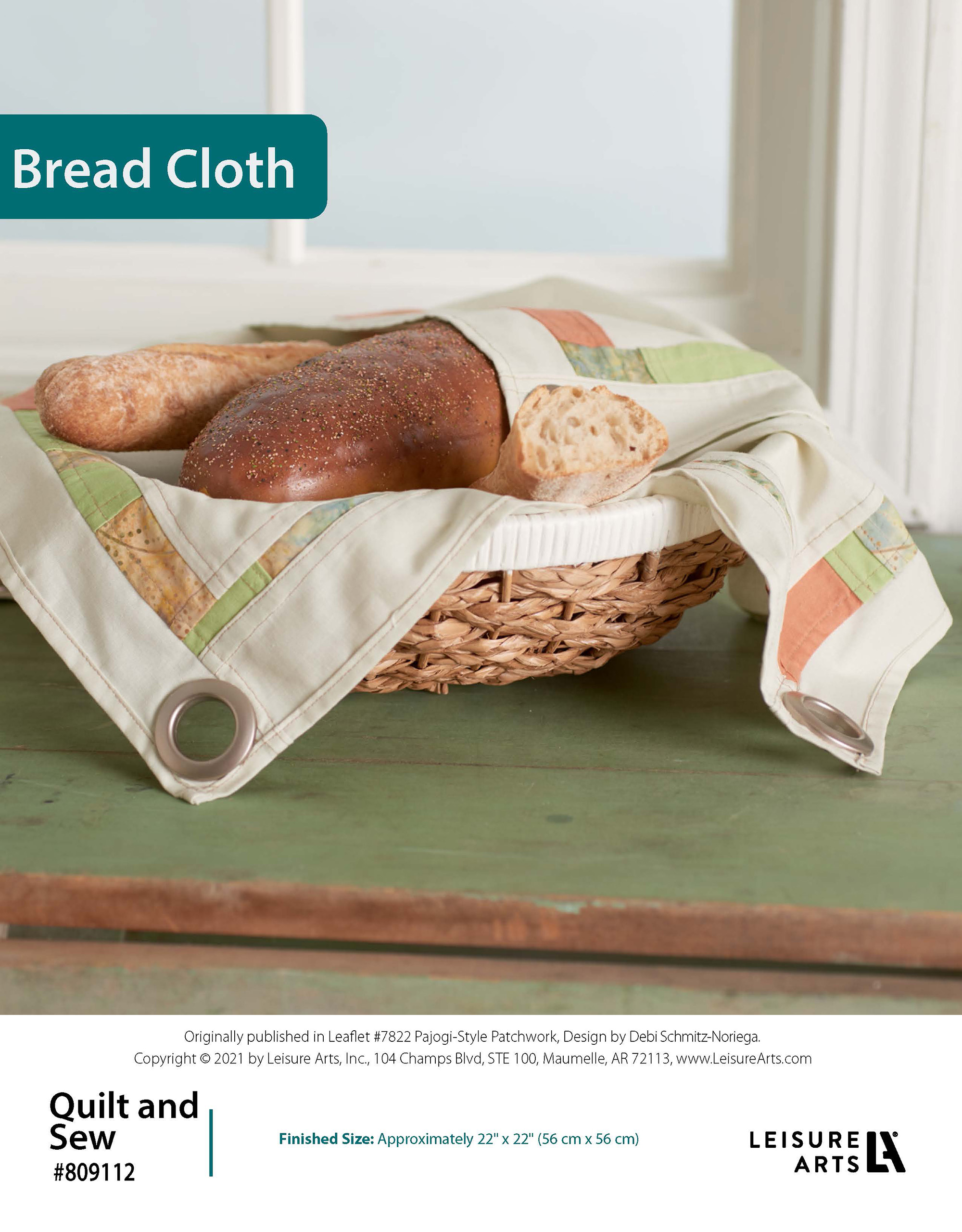 Leisure Arts Quilt And Sew PajogiStyle Patchwork Bread Cloth ePattern