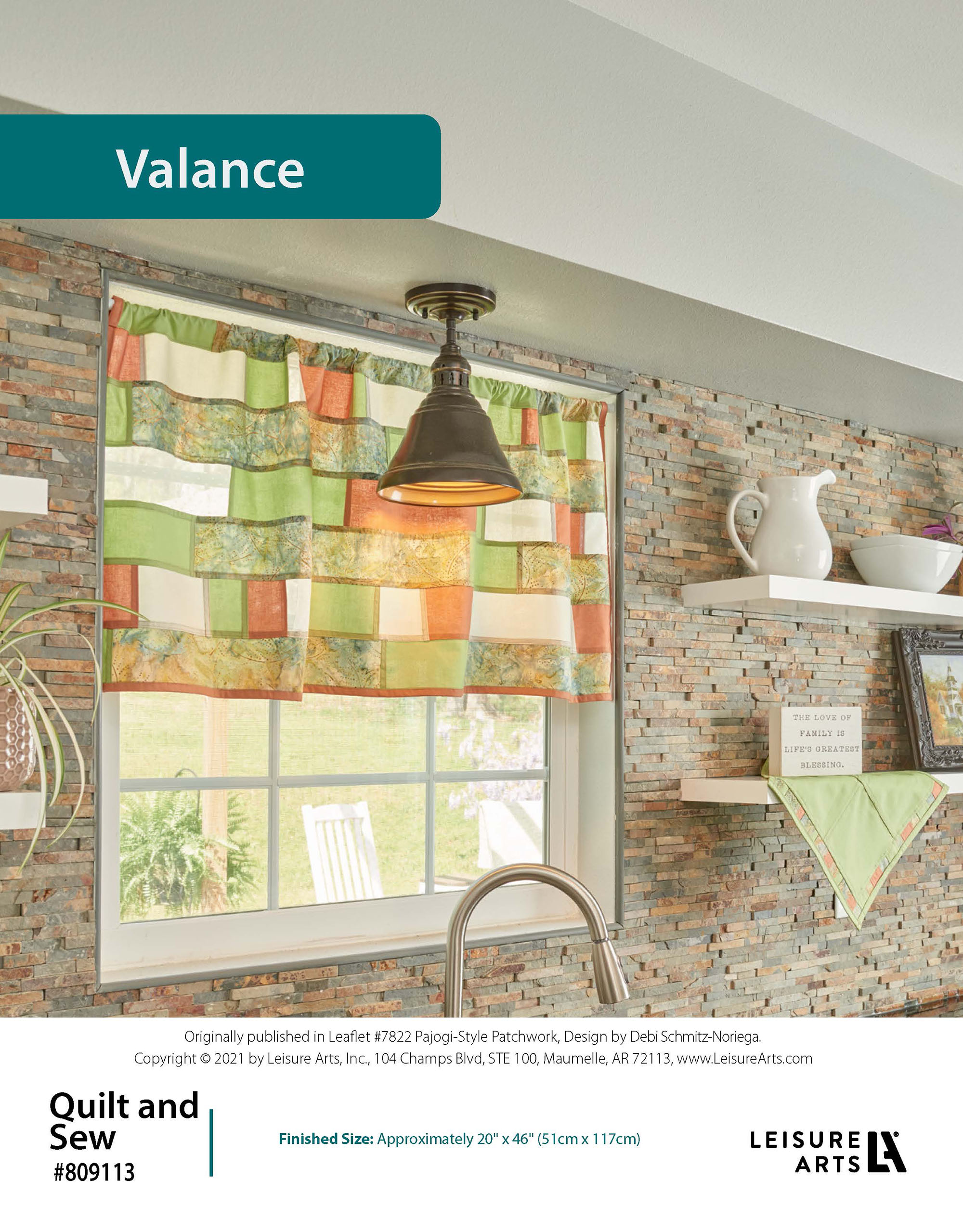Leisure Arts Quilt And Sew PajogiStyle Patchwork Kitchen Valance ePattern