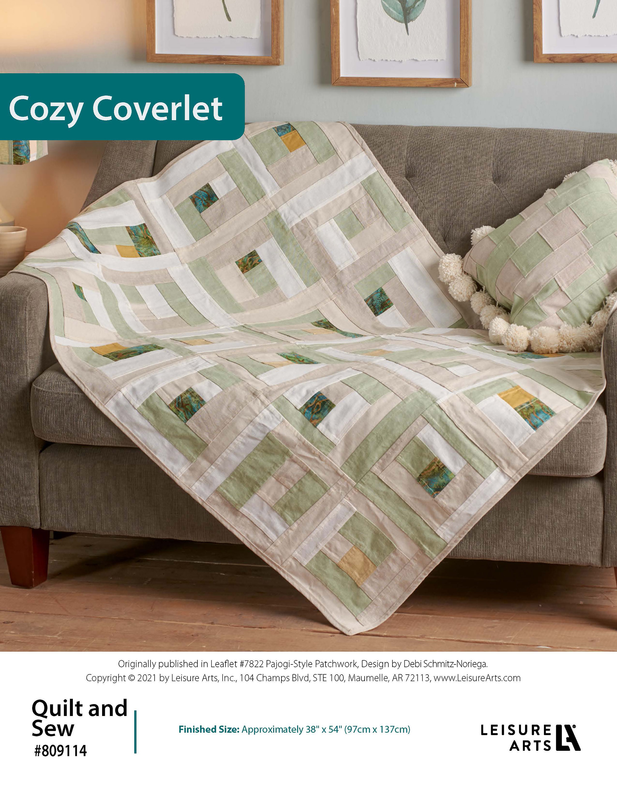 Leisure Arts Quilt And Sew PajogiStyle Patchwork Cozy Coverlet ePattern