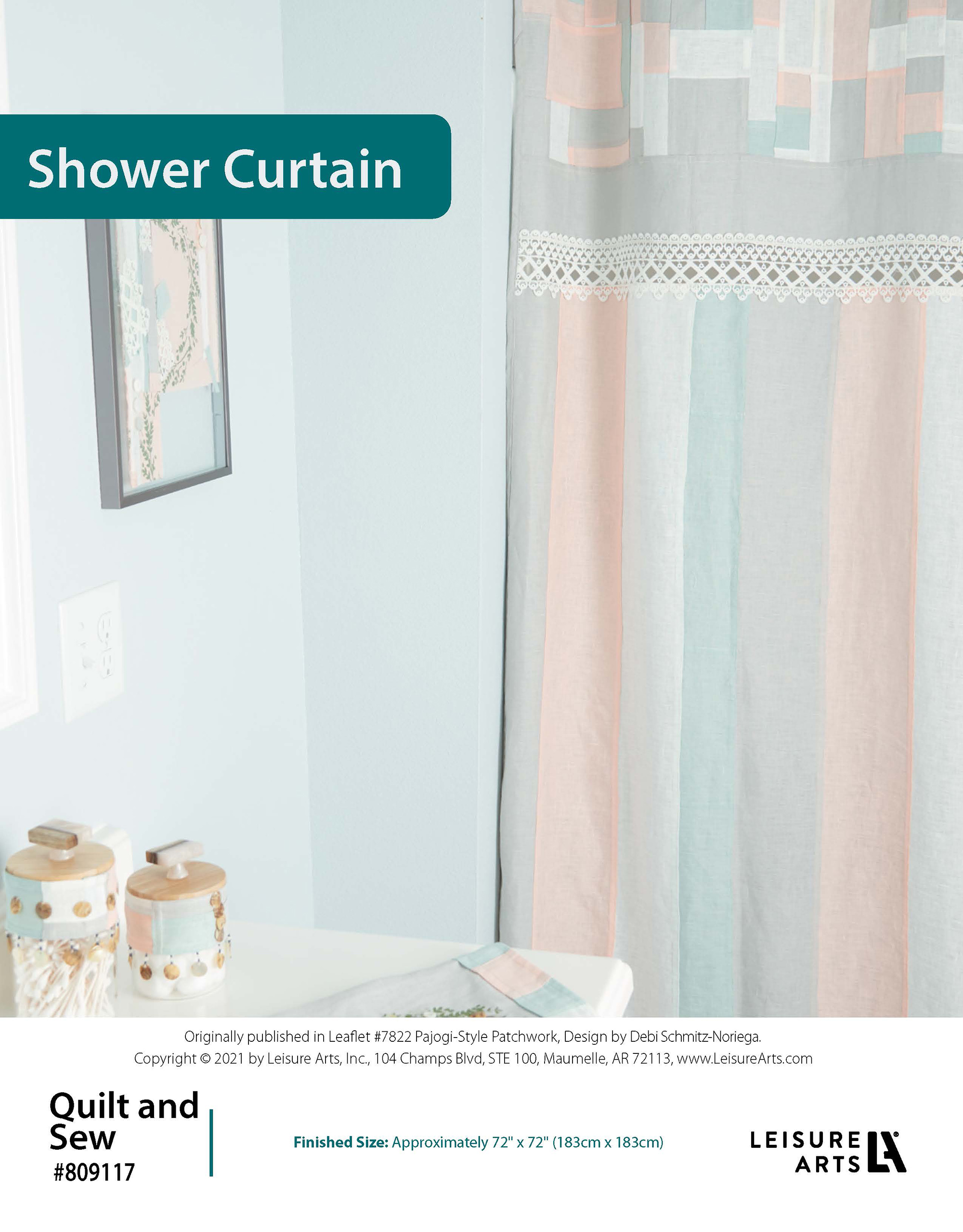 Leisure Arts Quilt And Sew PajogiStyle Patchwork Shower Curtain ePattern