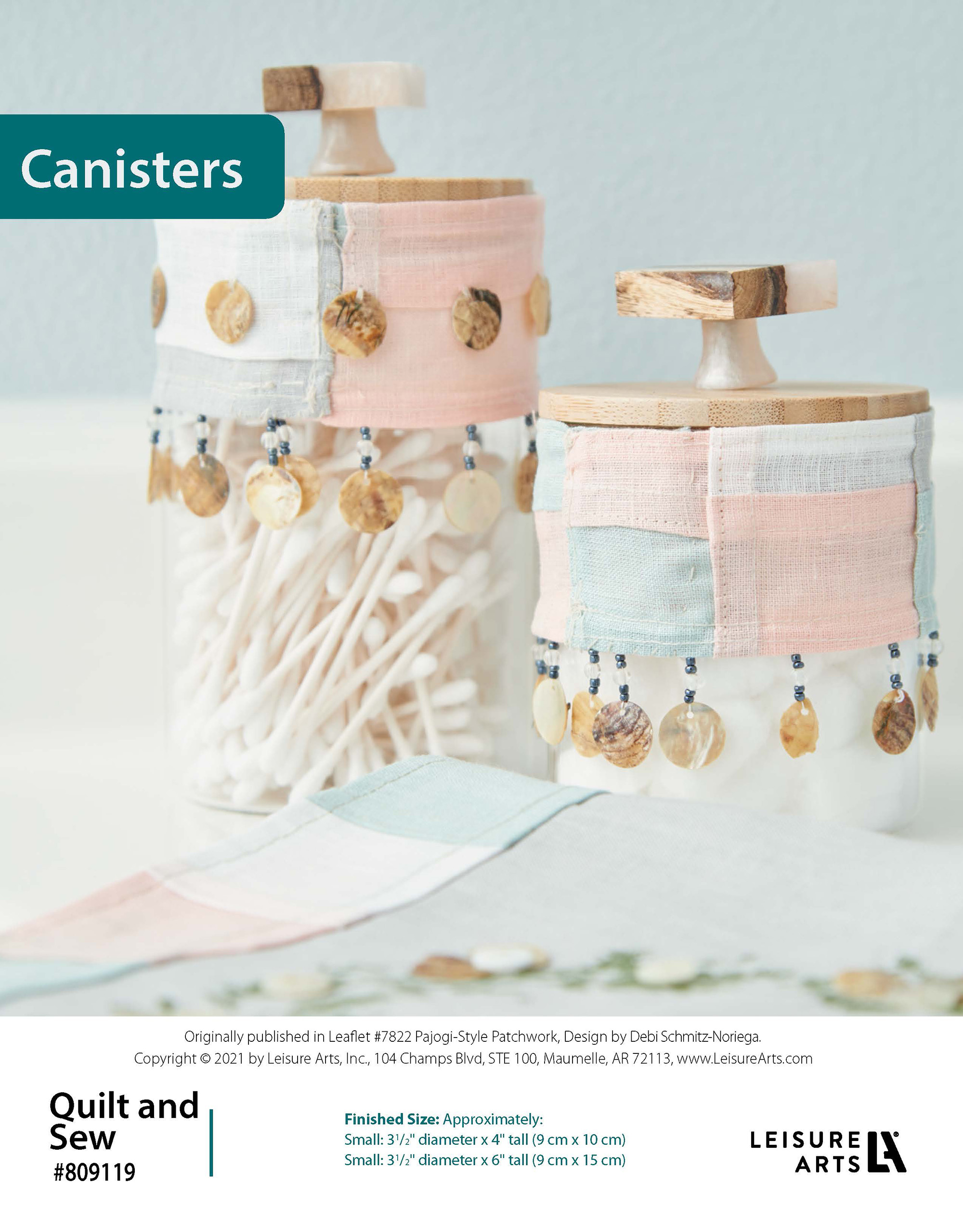 Leisure Arts Quilt And Sew PajogiStyle Patchwork Canisters ePattern