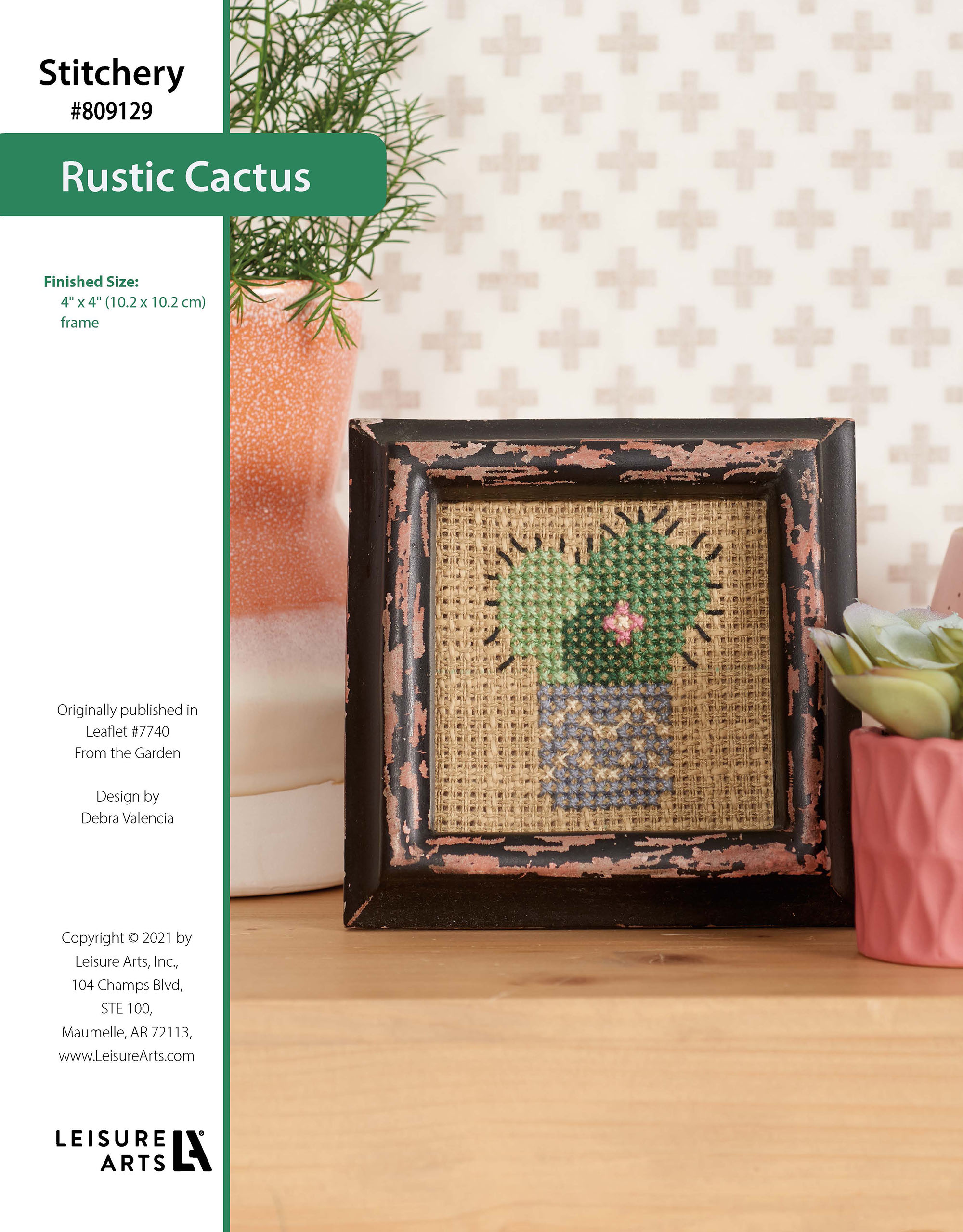Leisure Arts From The Garden Rustic Cactus Frame ePattern