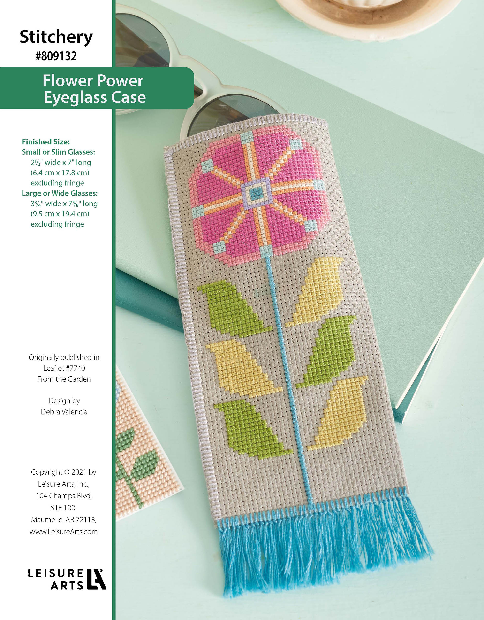 Leisure Arts From The Garden Flower Power Eyeglass Case ePattern