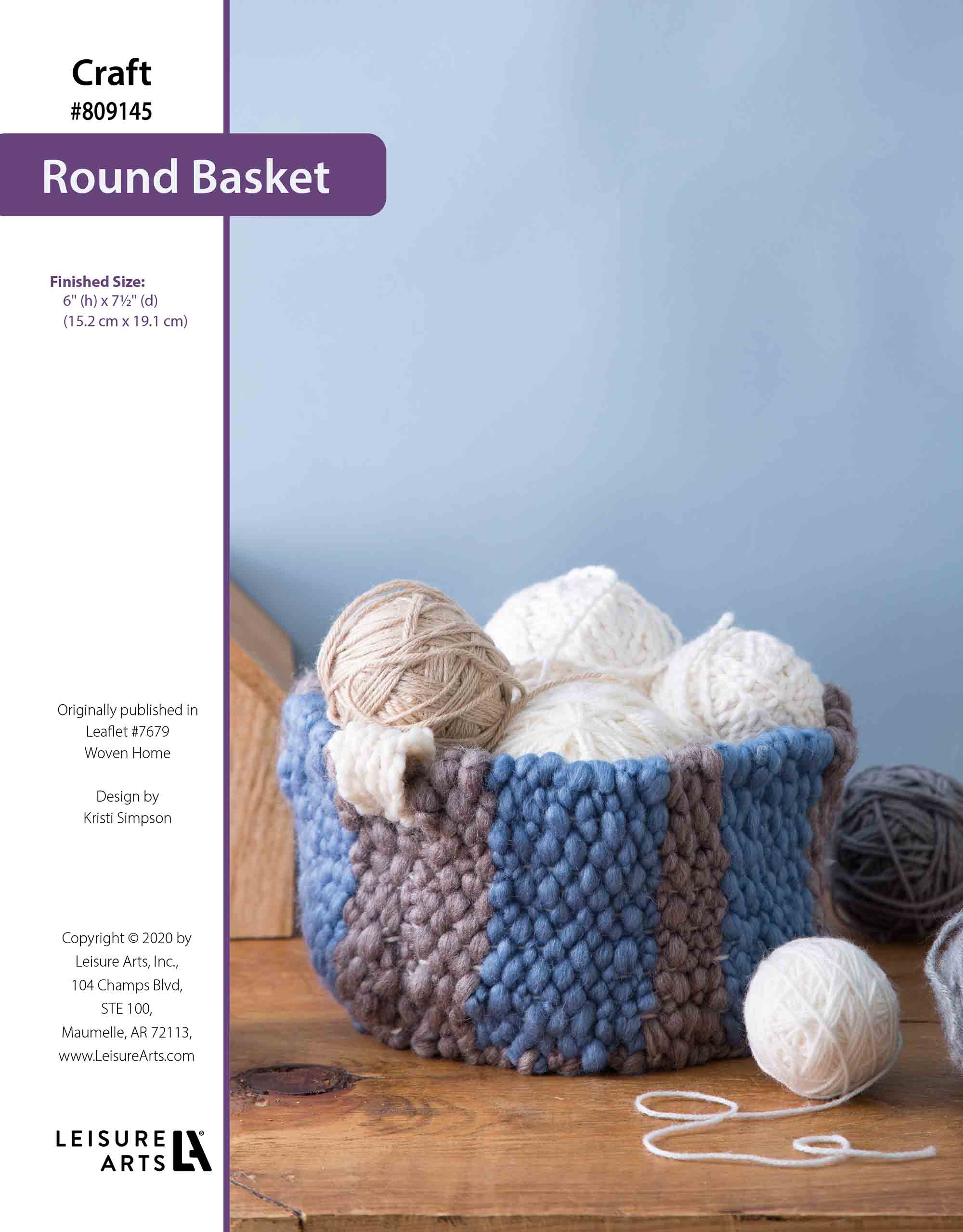 Leisure Arts Round Woven Basket ePattern