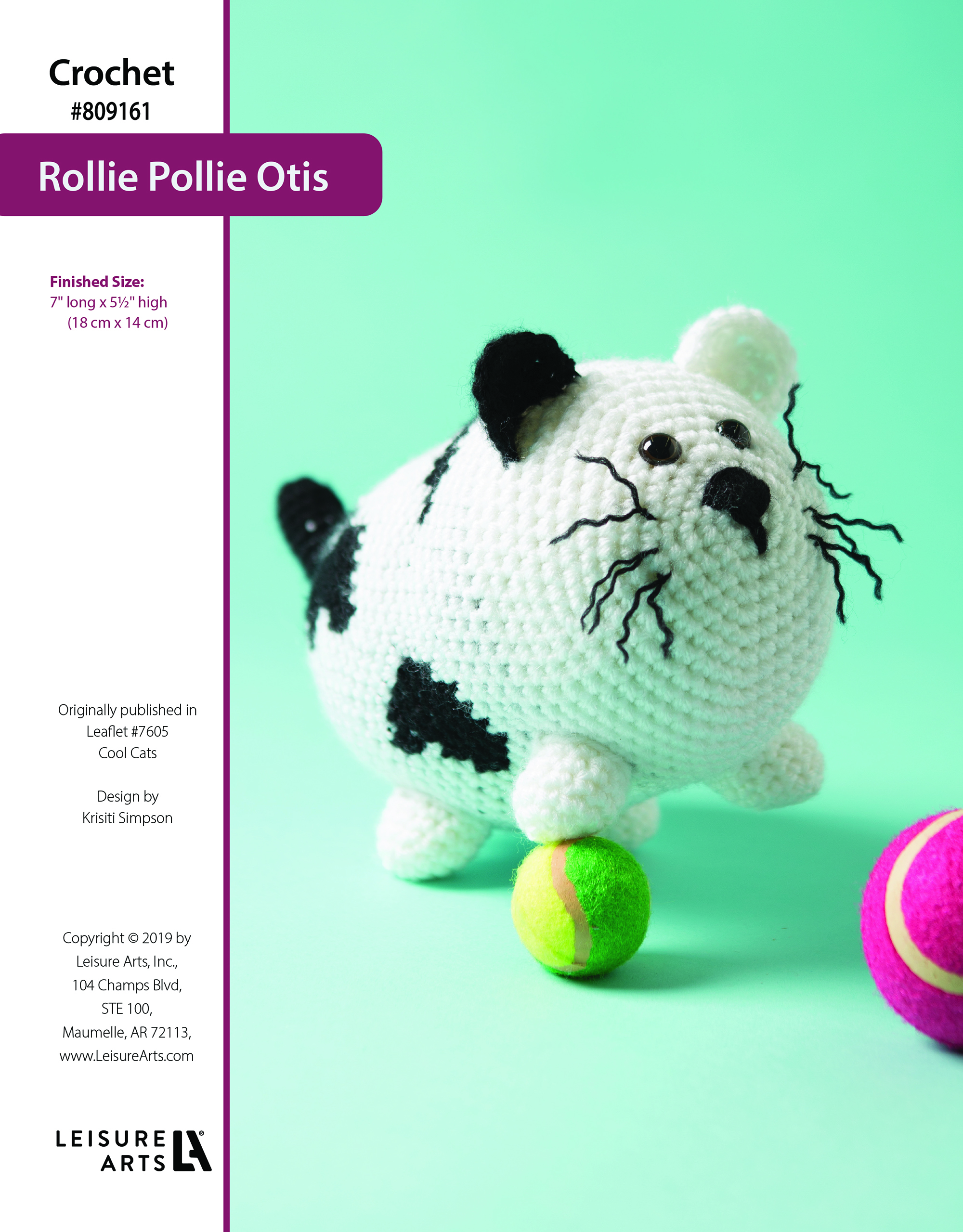 Leisure Arts ePattern Crochet Rollie Pollie Otis the Cat