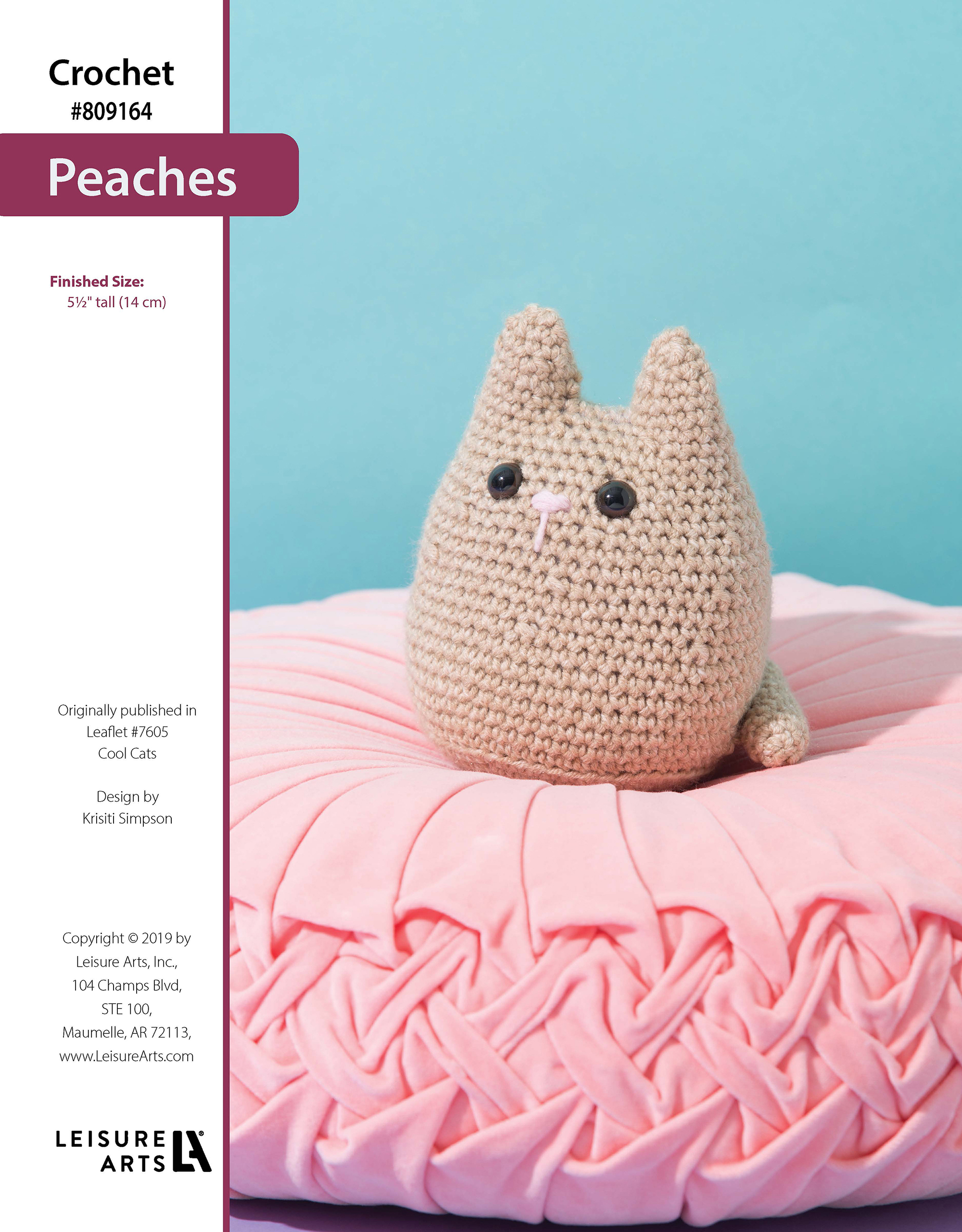 Leisure Arts ePattern Crochet Peaches the Cat
