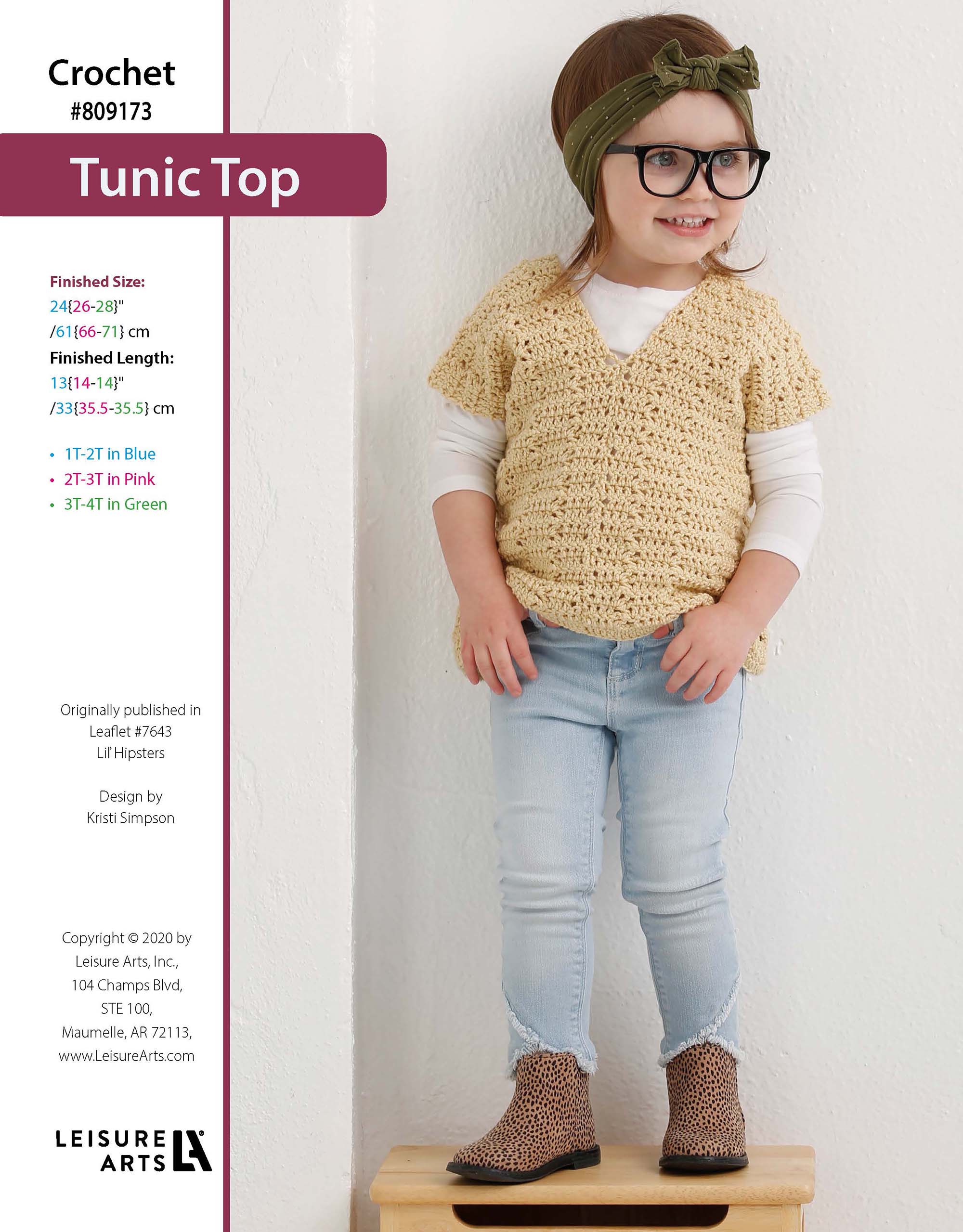 Leisure Arts Lil Hipsters Tunic Top Crochet ePattern