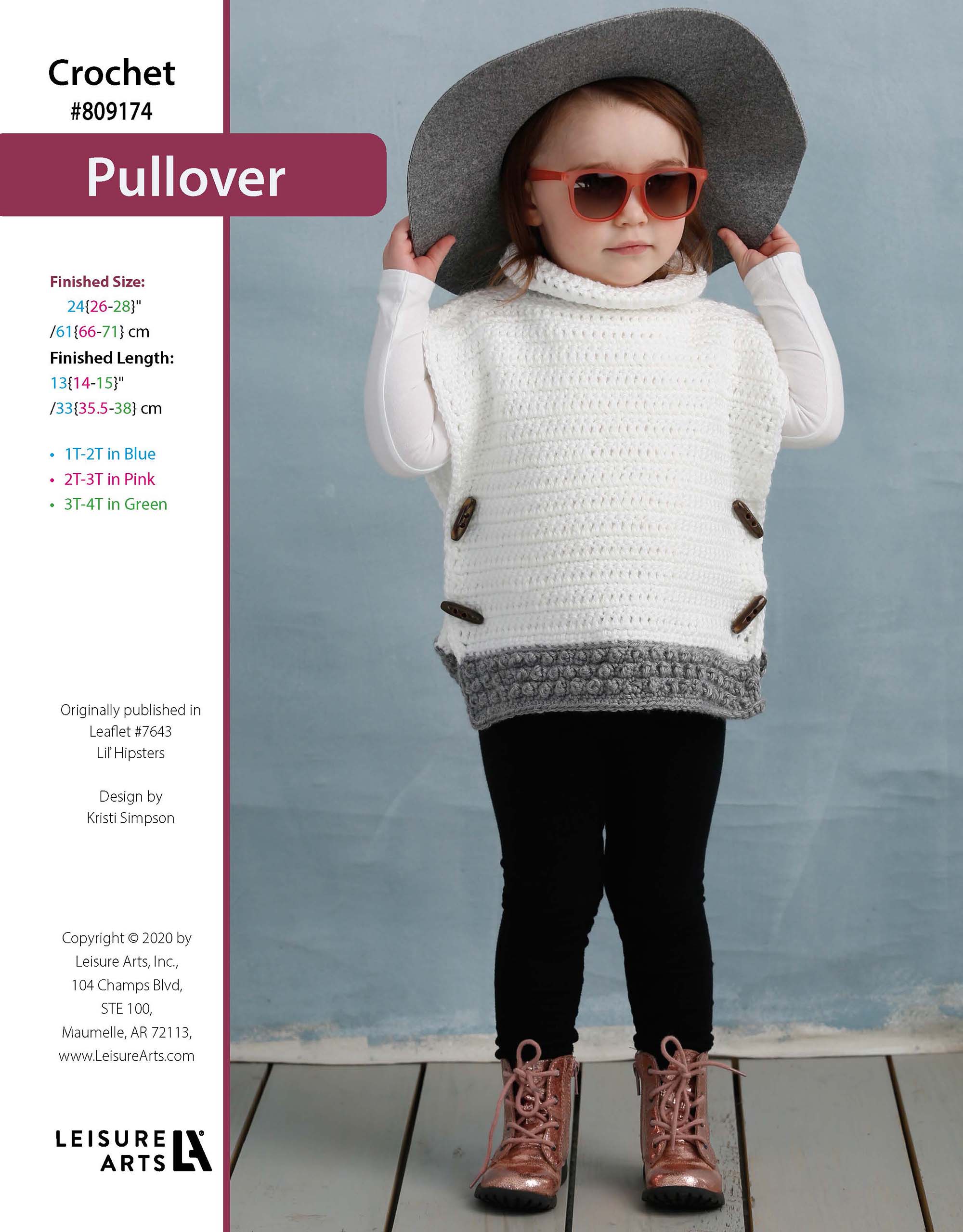 Leisure Arts Lil Hipsters Pullover Crochet ePattern