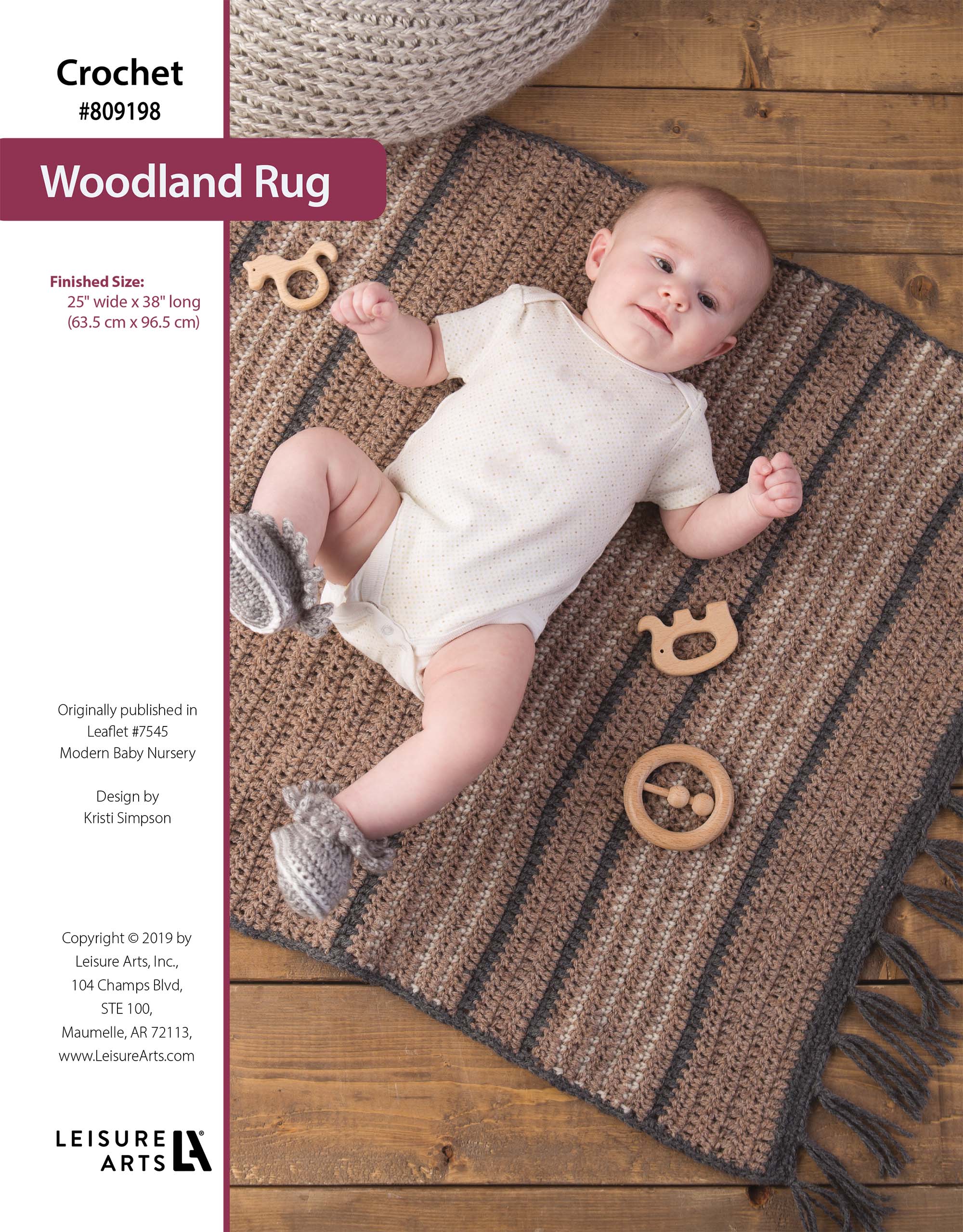 Leisure Arts Modern Baby Nursery Woodland Rug Crochet ePattern