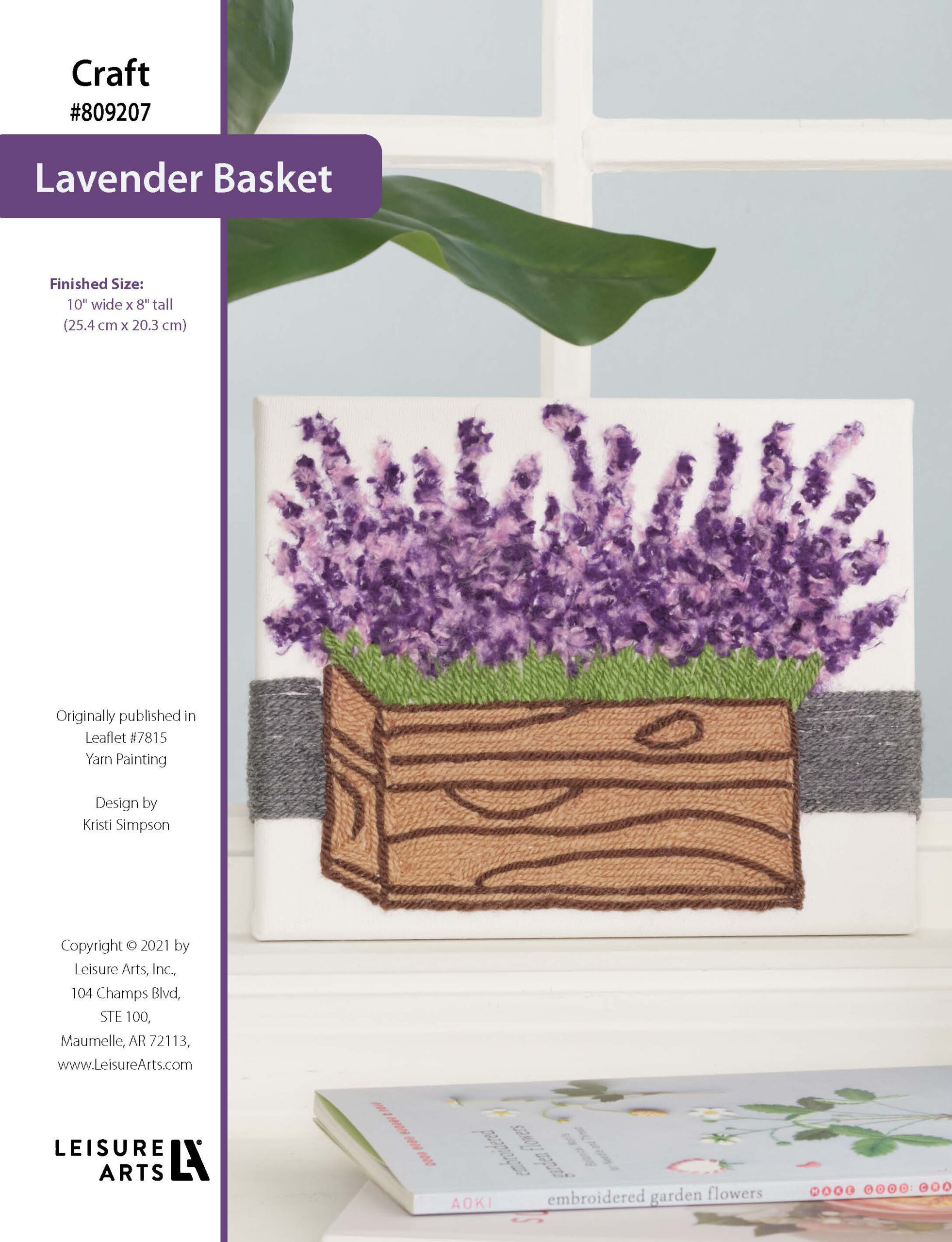 Leisure Arts Lavender Basket Yarn Painting ePattern