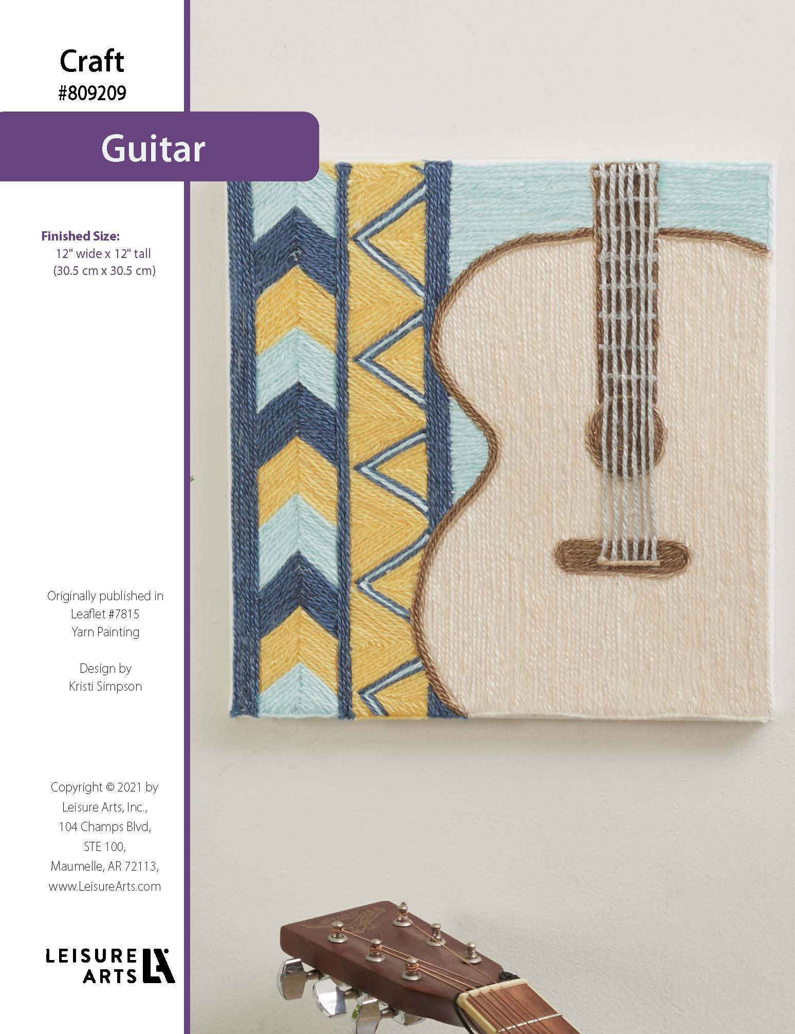 Leisure Arts Guitar Yarn Painting ePattern