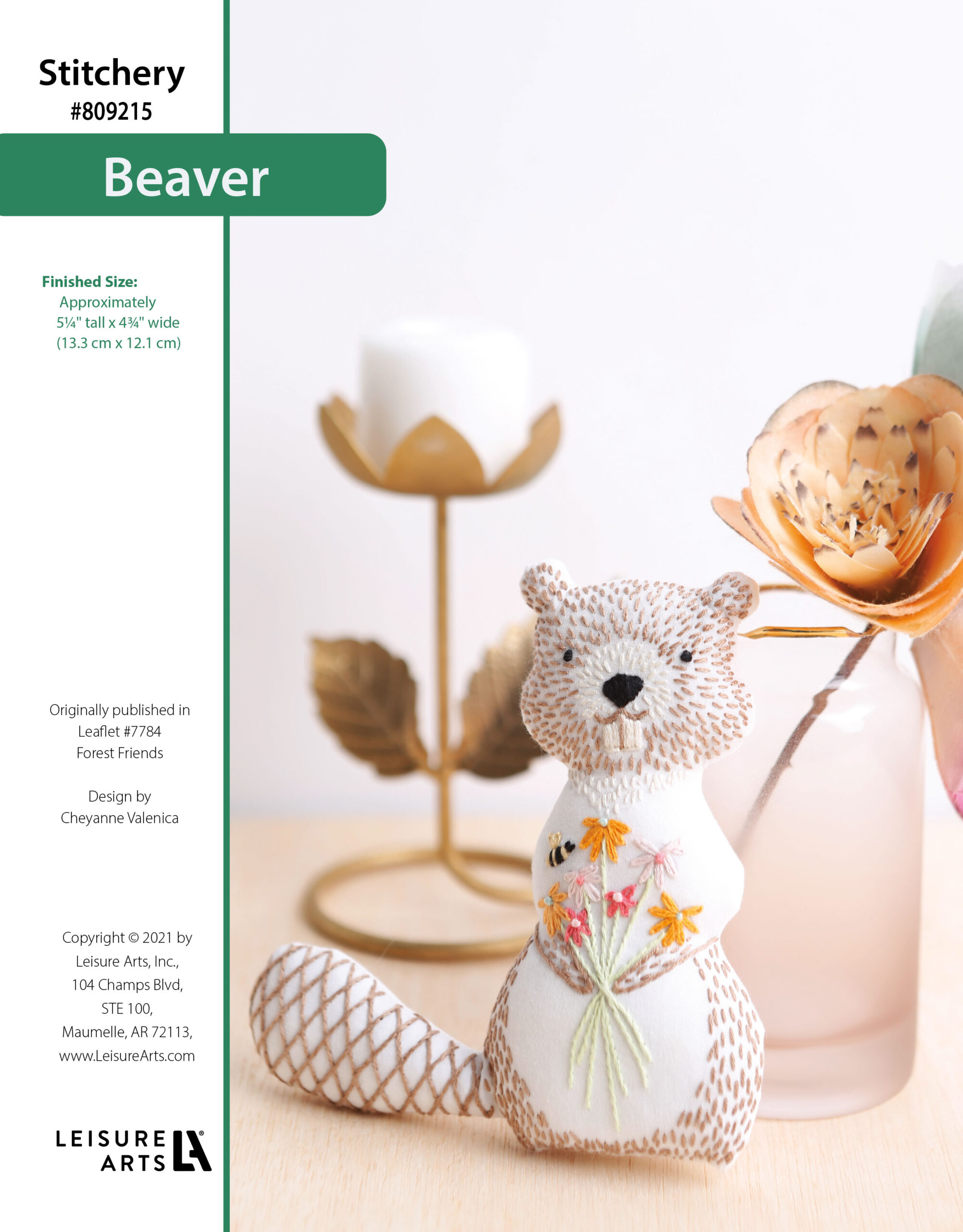 Leisure Arts Forest Friends Stitchery Beaver ePattern