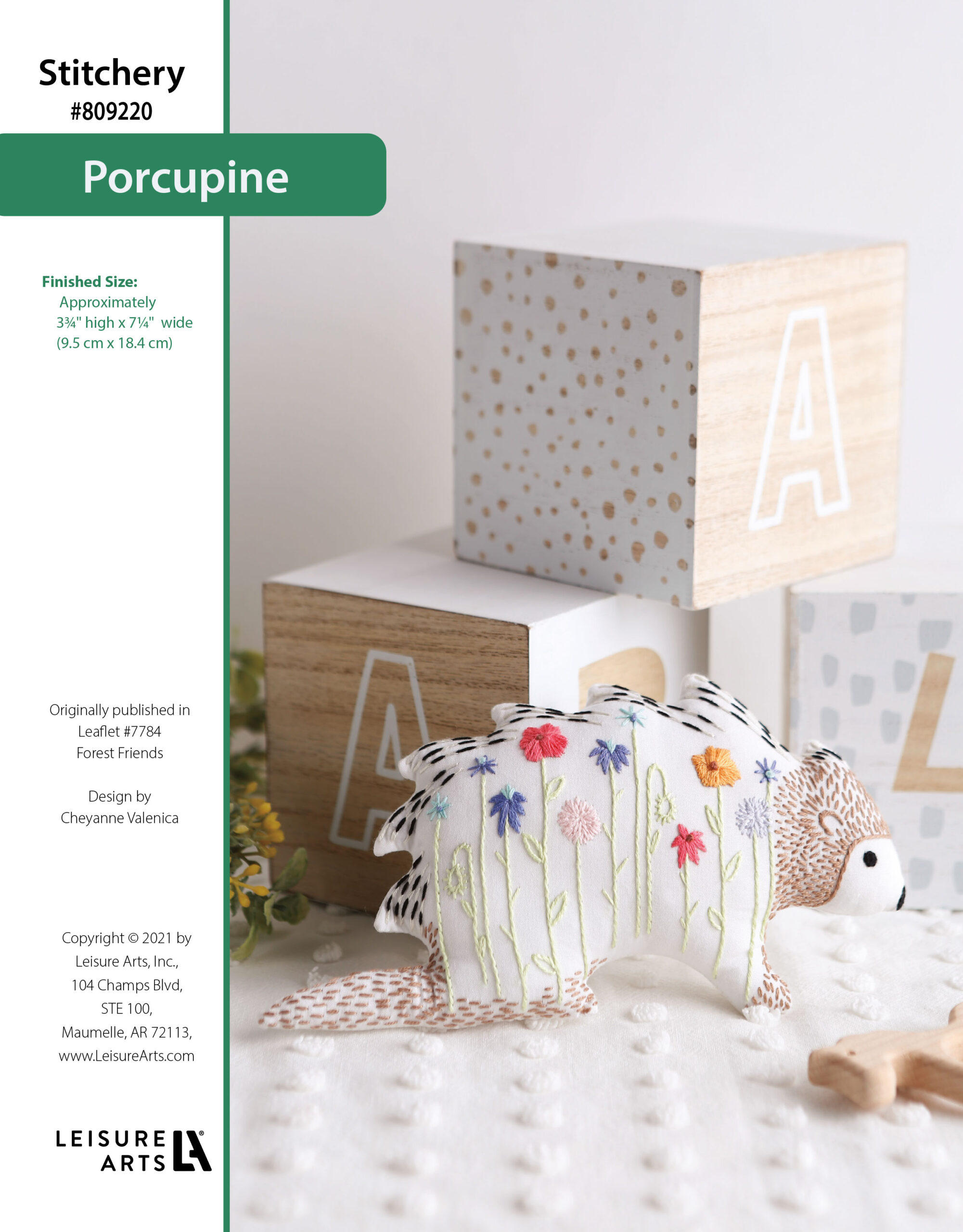 Leisure Arts Forest Friends Stitchery Porcupine ePattern