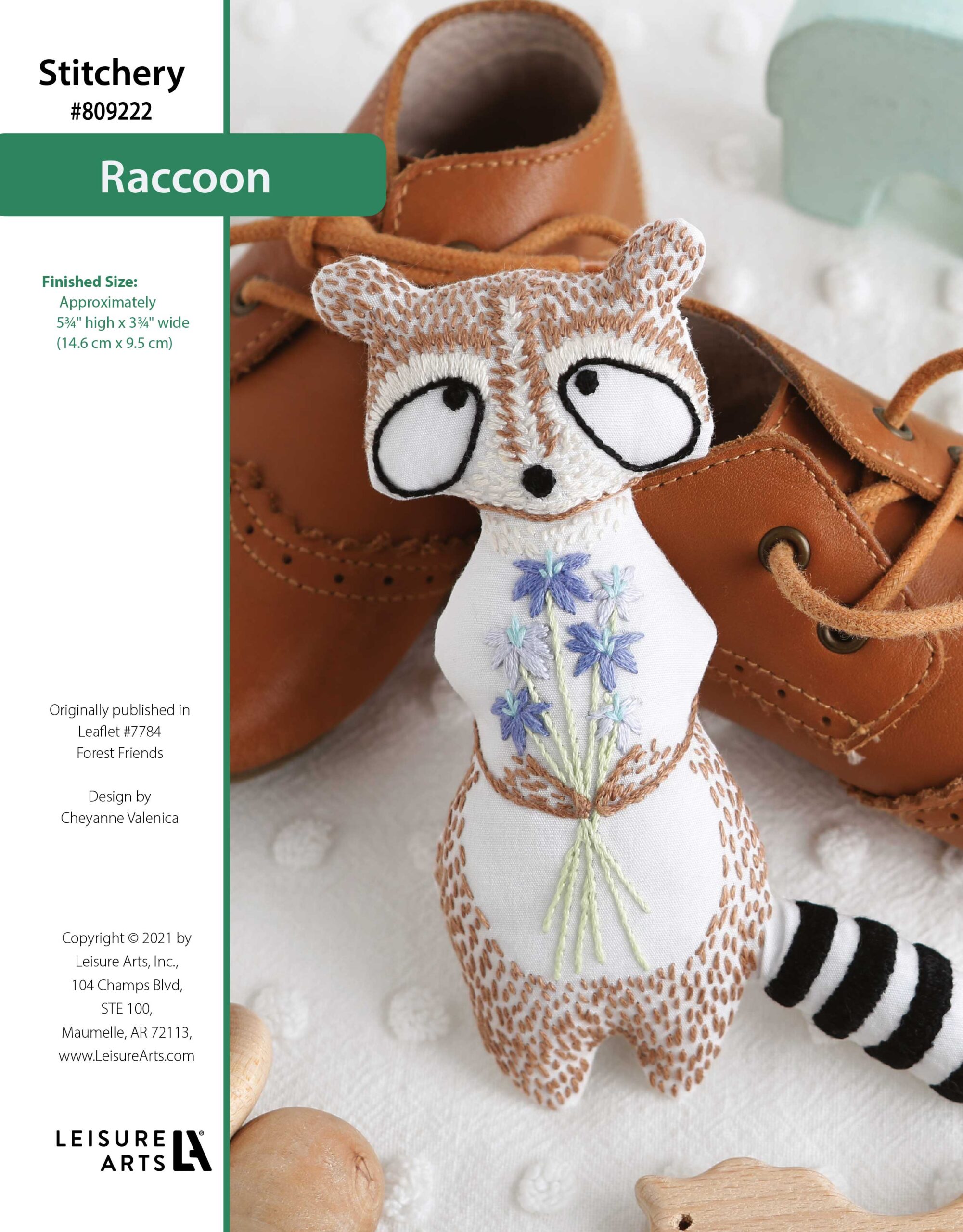 Leisure Arts Forest Friends Stitchery Raccoon ePattern
