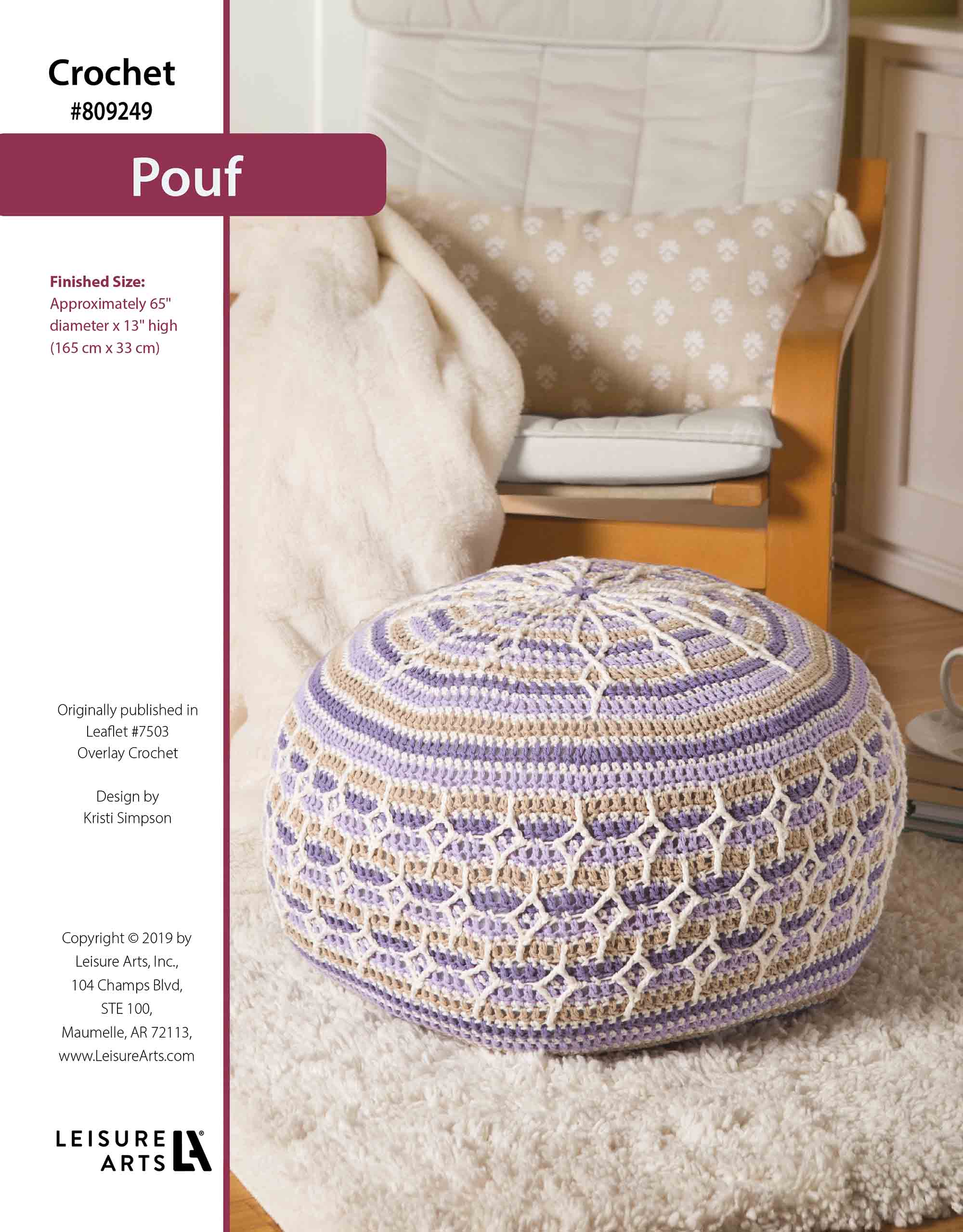 Leisure Arts Overlay Crochet Pouf ePattern