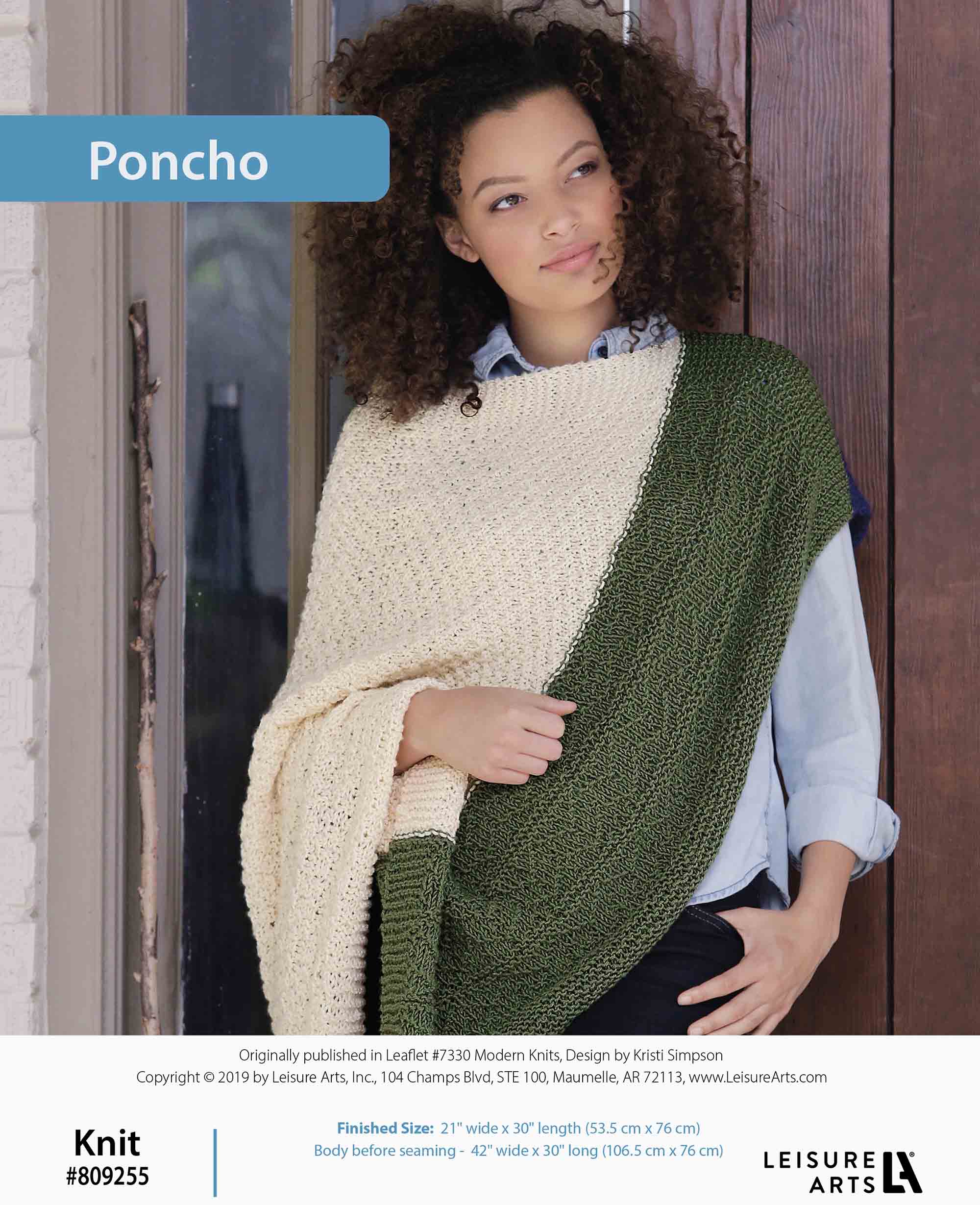 Leisure Arts Poncho To Knit ePattern