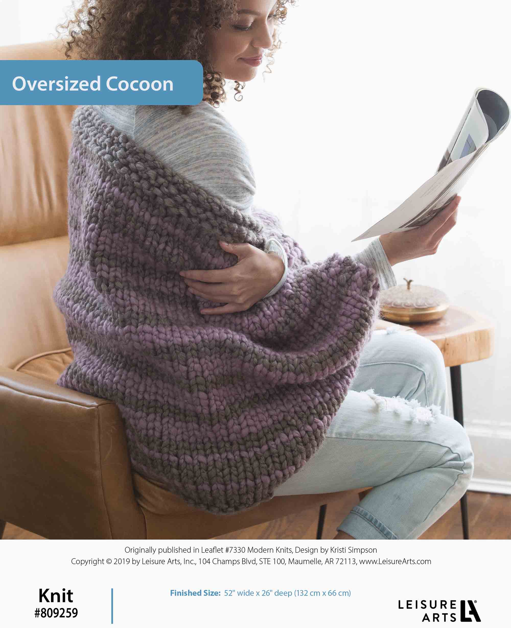 Leisure Arts Oversized Cocoon To Knit ePattern