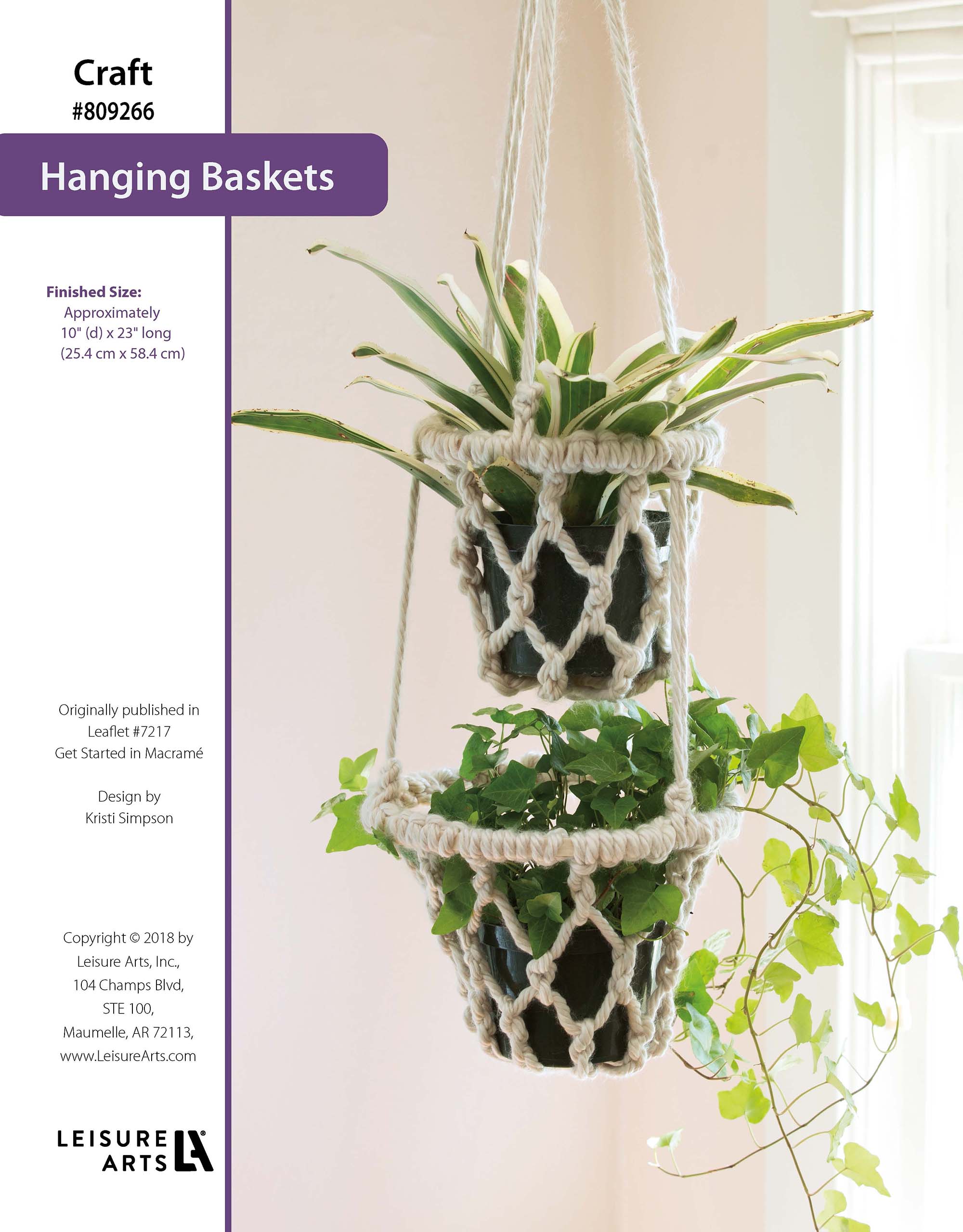 Leisure Arts Macrame Hanging Baskets ePattern