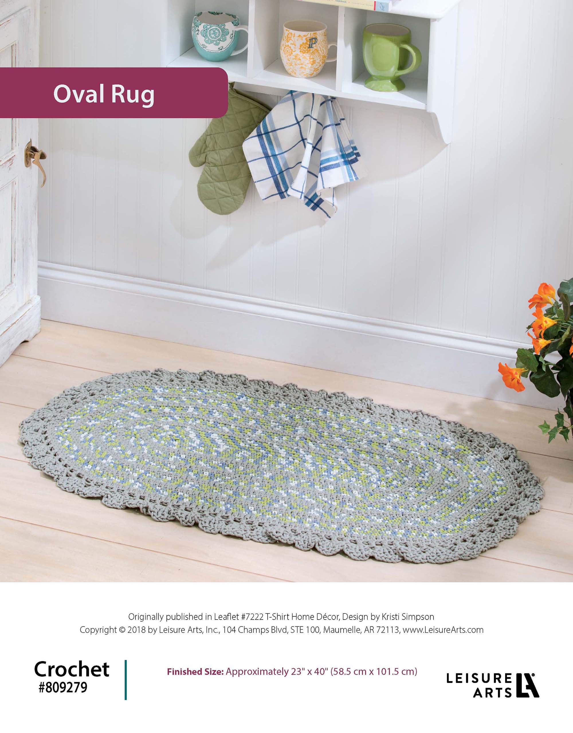 Leisure Arts TShirt Yarn Home Decor Oval Rug Crochet ePattern