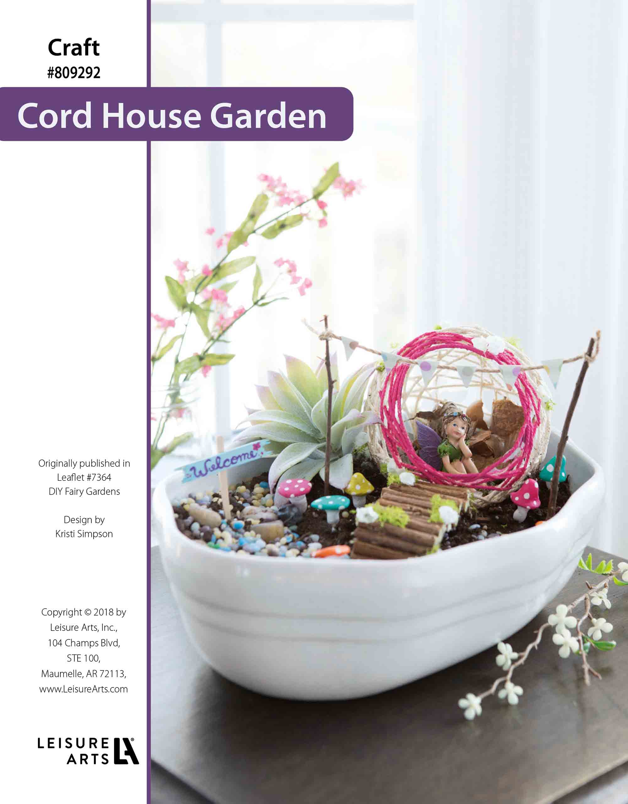 Leisure Arts DIY Fairy Garden Cord House ePattern