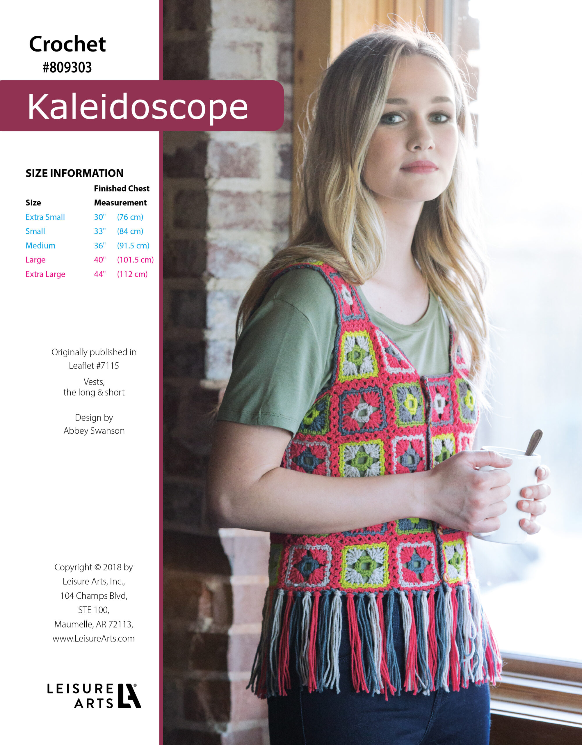 Leisure Arts Vests The Long Short Kaleidoscope Crochet ePattern
