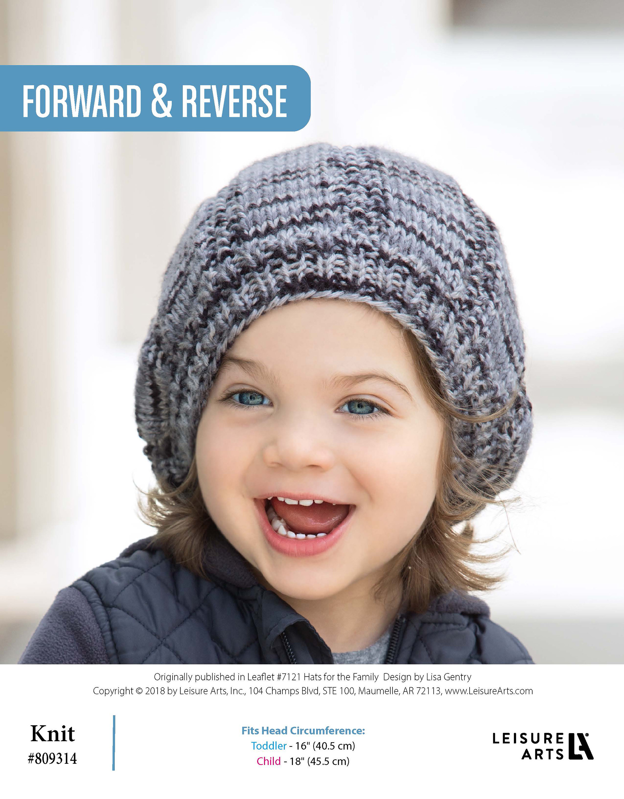 Leisure Arts Hats For The Family Forward Reverse Knit ePattern