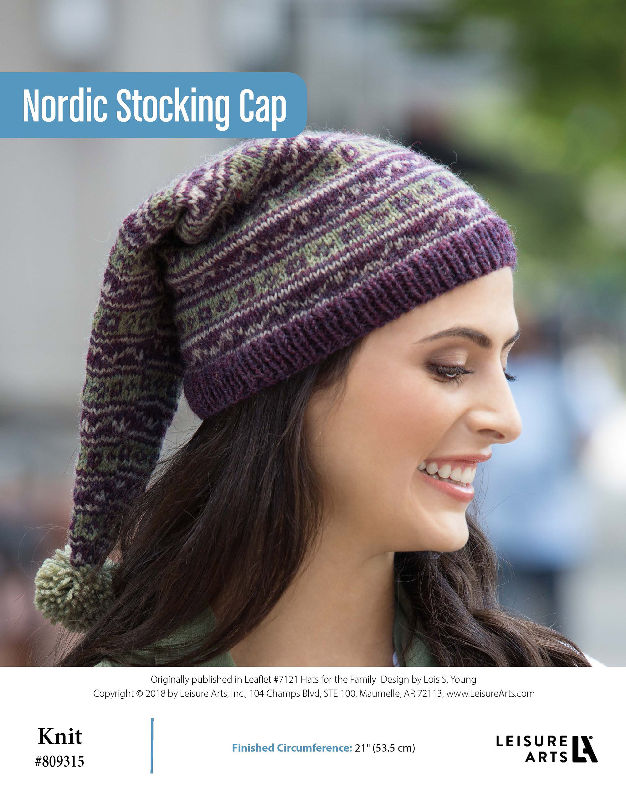 Leisure Arts Hats For The Family Nordic Stocking Cap Knit ePattern