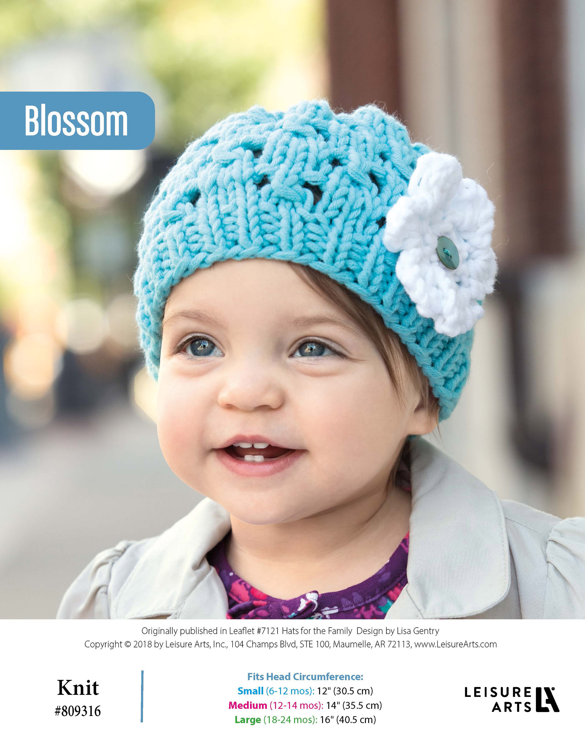 Leisure Arts Hats For The Family Hat Blossom Knit ePattern