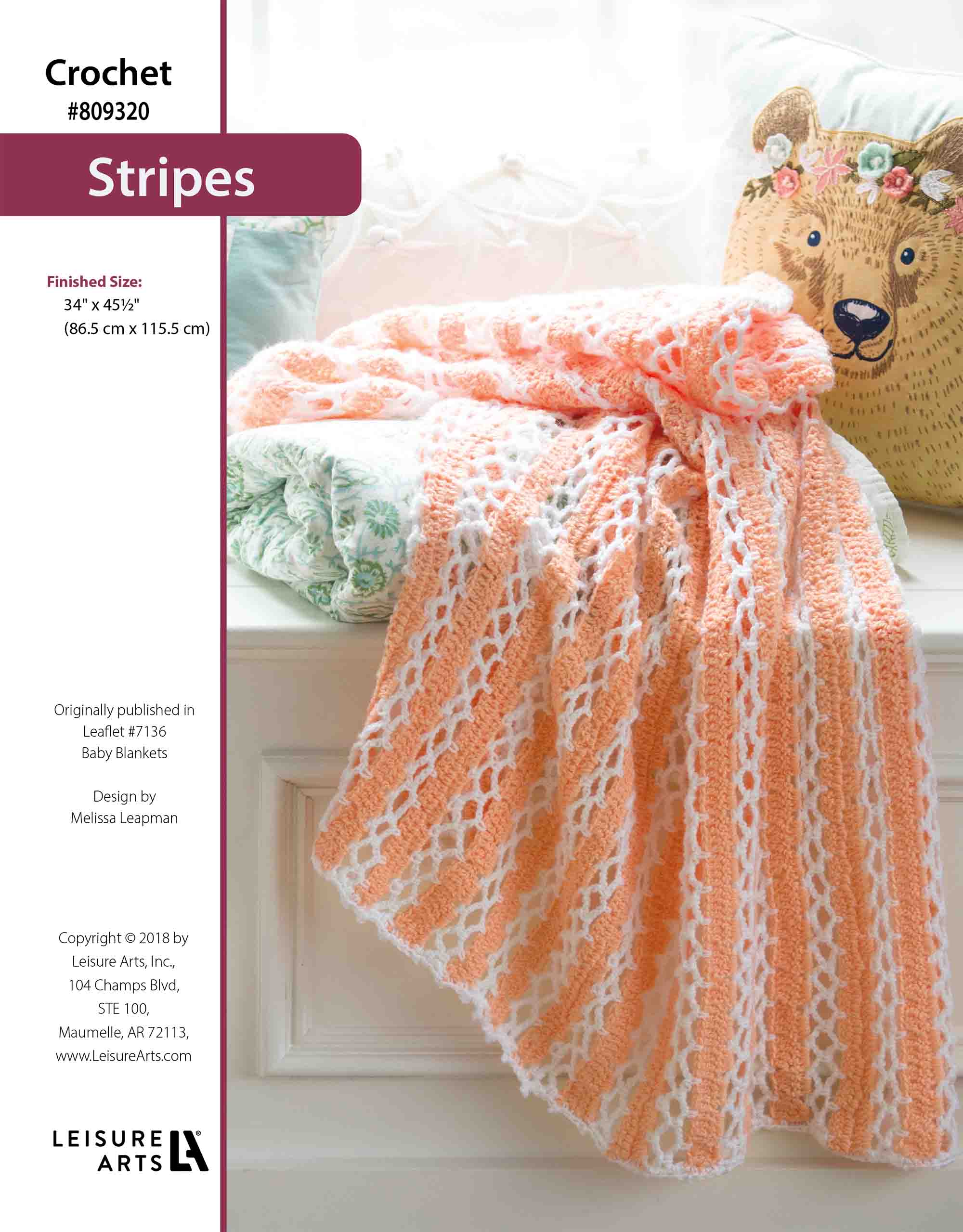 Leisure Arts Baby Blankets Stripes Crochet ePattern
