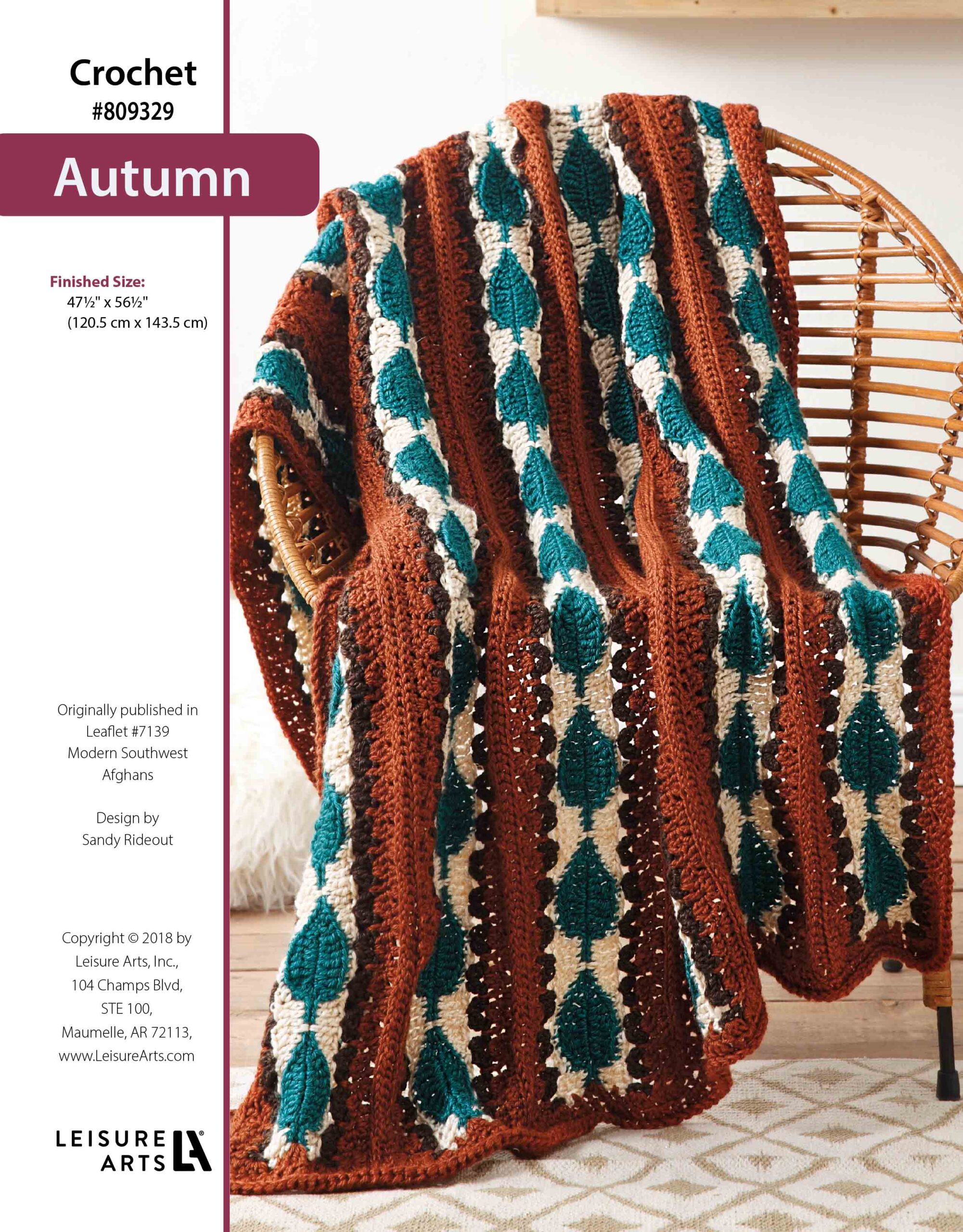 Leisure Arts Modern Southwest Afghans Autumn Crochet ePattern